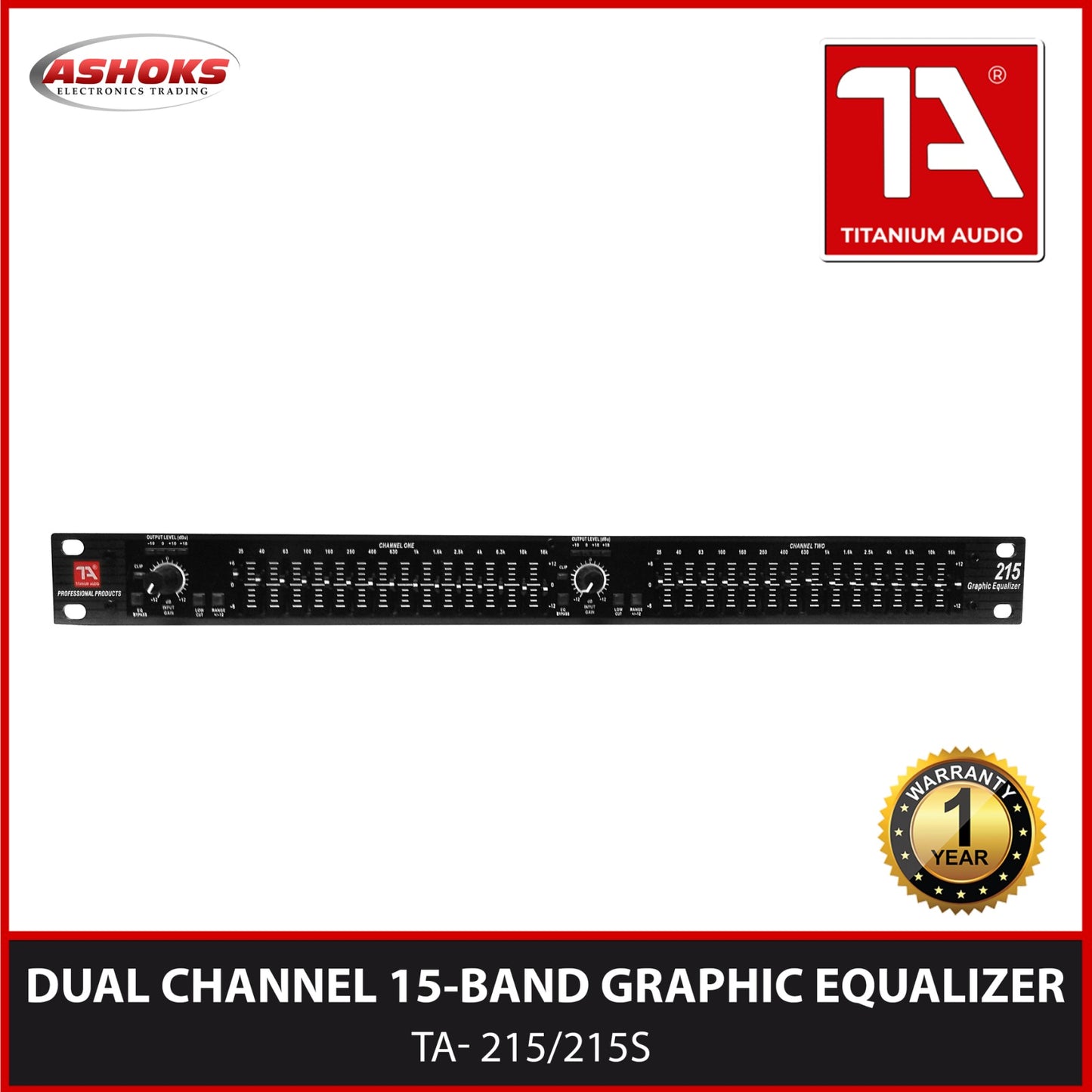 Titanium Audio TA 215 Dual 15 Band Graphic Equalizer