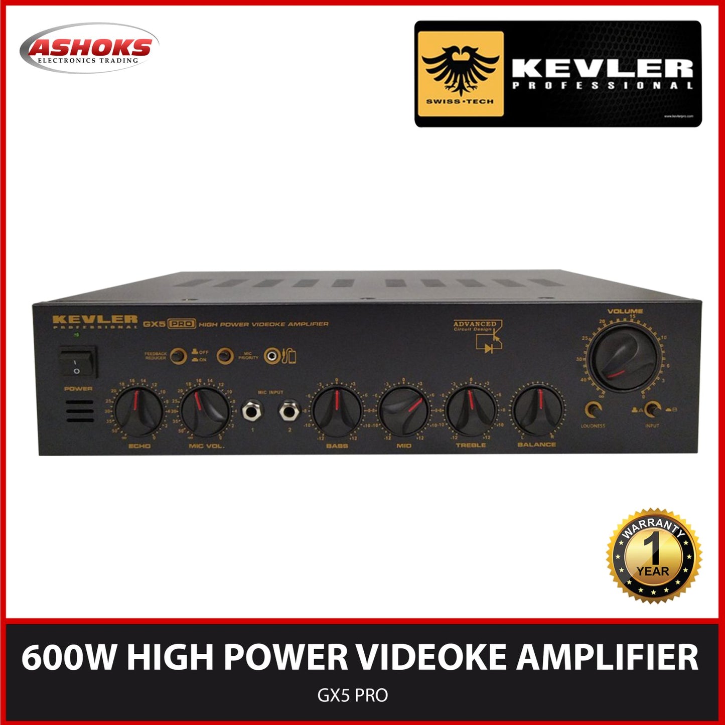 Kevler GX5 Pro Amplifier / 600W x 2 /High Power Integrated  / KARAOKE AMPLIFIER