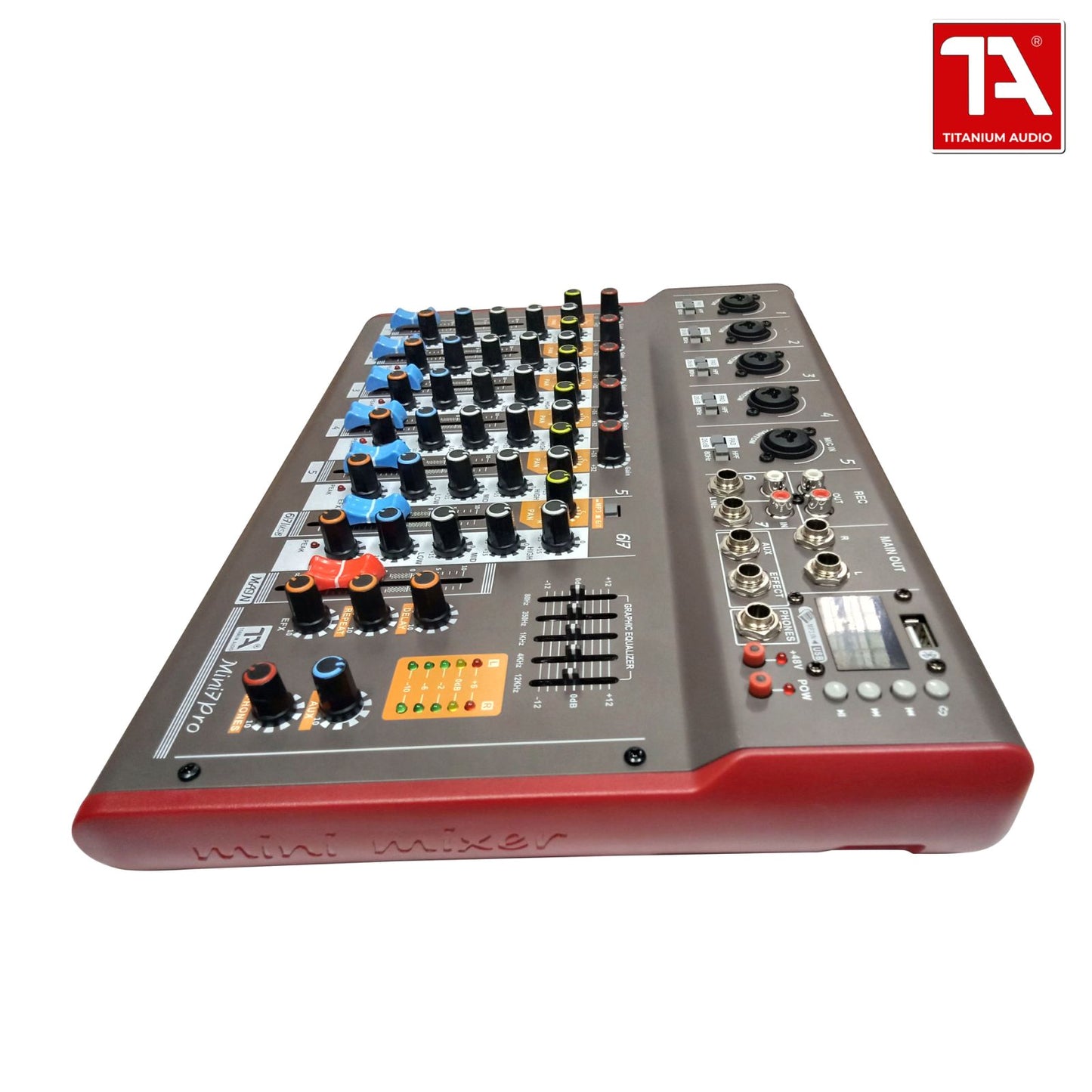 Titanium Audio Mini 7 Pro 7 Channel Mixer /  Professional Mixing Console / Audio Mixer