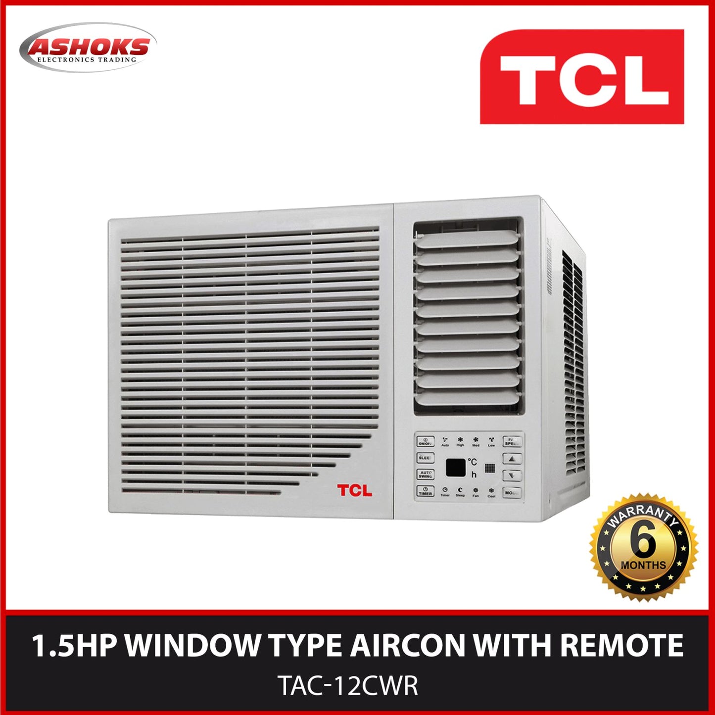 TCL TAC 12CWR 1.5 HP Aircon / TCL  Window Aircon with Remote window aircon