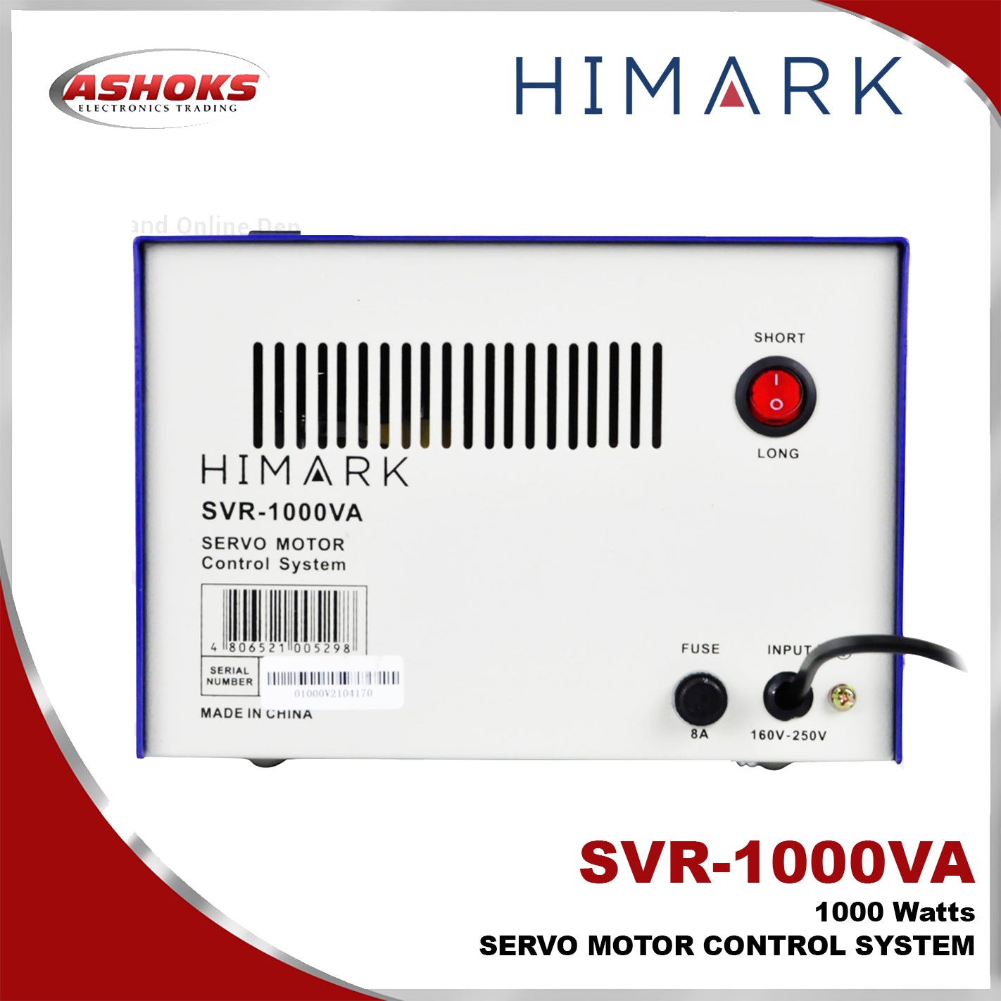 Himark SVR 1000VA AVR / 1000w / Servo Motor type / Automatic Voltage Regulator