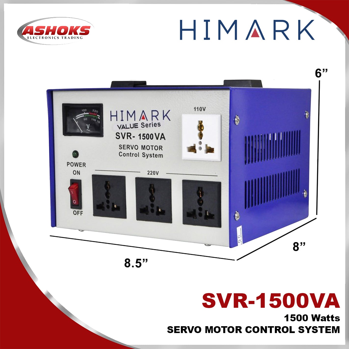 Himark SVR 1500VA AVR / Servo Motor type / Automatic Voltage Regulator