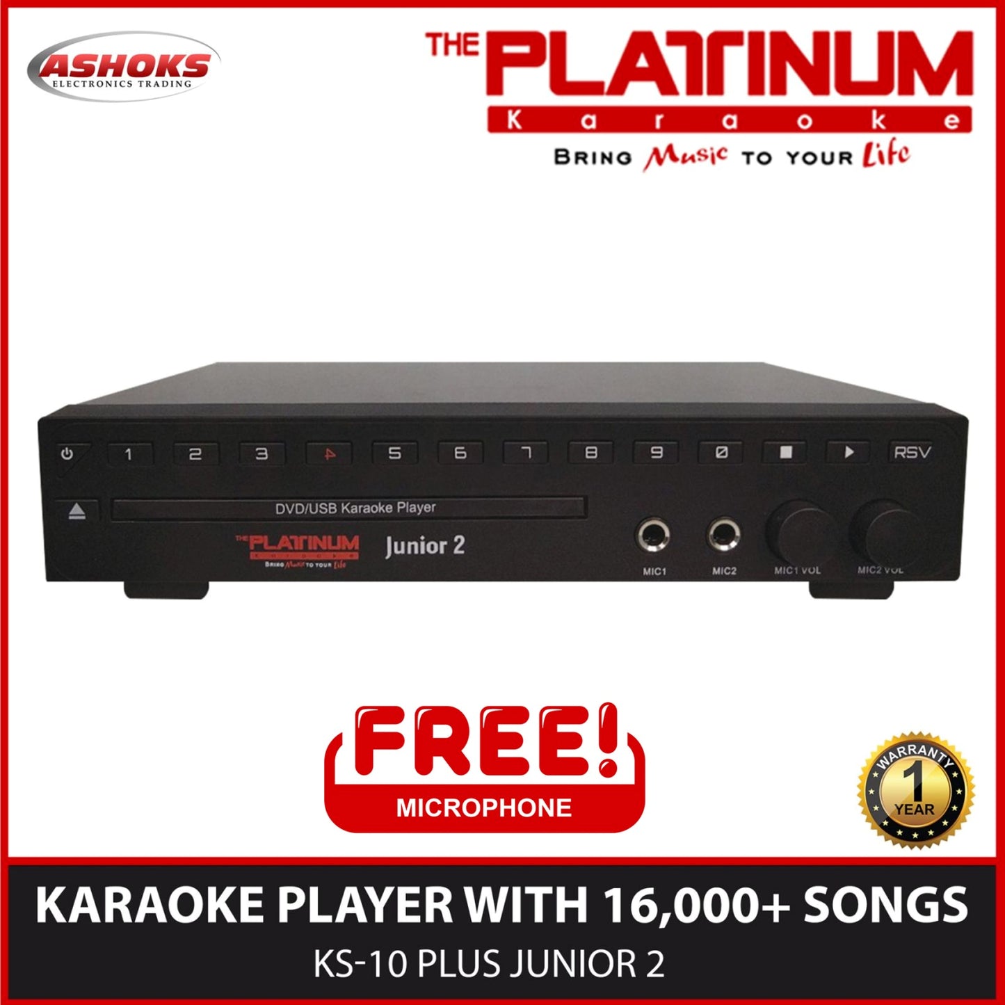 Platinum Karaoke KS 10 Junior 2 Player / 16,000++ songs