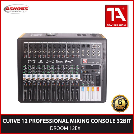 Titanium Audio Roadie 12Pro  Curve 12 Channel Powered Mixer / Powered Mixer / with Bluetooth  32BIT EFFECTS