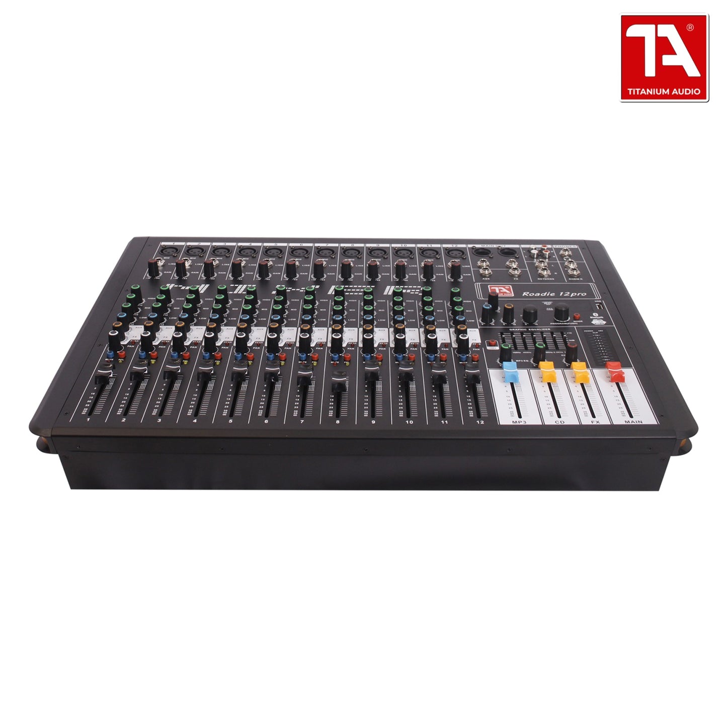 Titanium Audio Roadie 12Pro  Curve 12 Channel Powered Mixer / Powered Mixer / with Bluetooth  32BIT EFFECTS