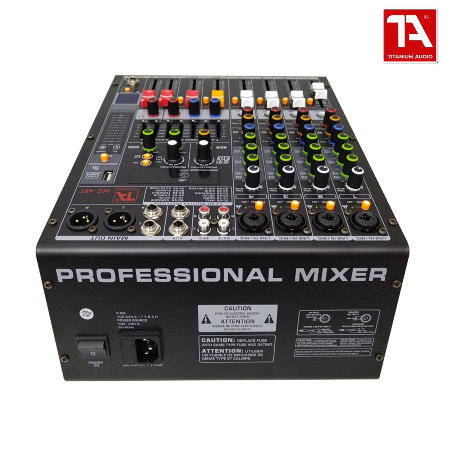 Titanium Audio MG-4BT Mixer / Professional 4 Channel Mixer / 32-BIT DSP Effects