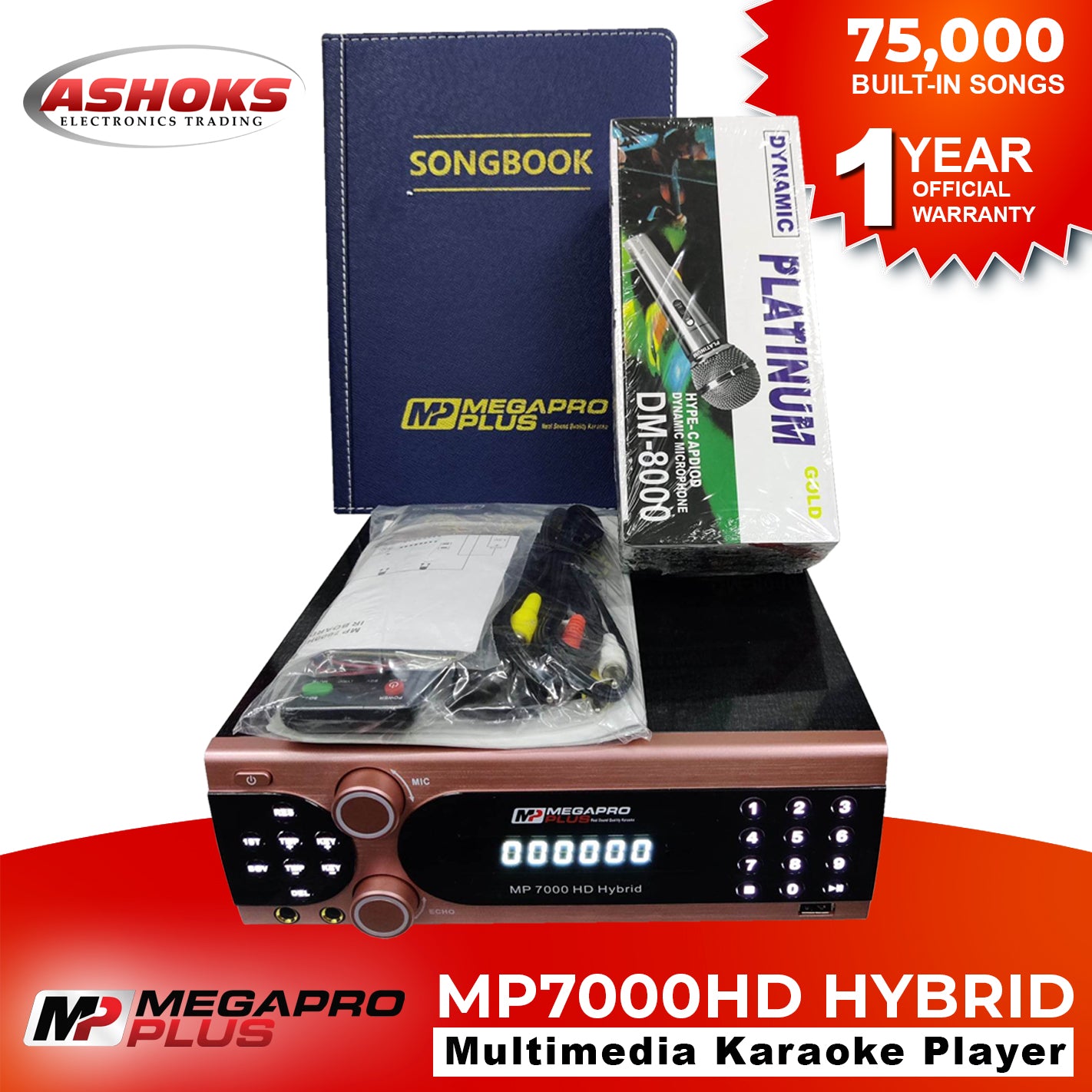 Megapro Plus MP 7000HD Hybrid Karaoke Player / 1TB HDD Player / with Songbook and Free Wired Mic