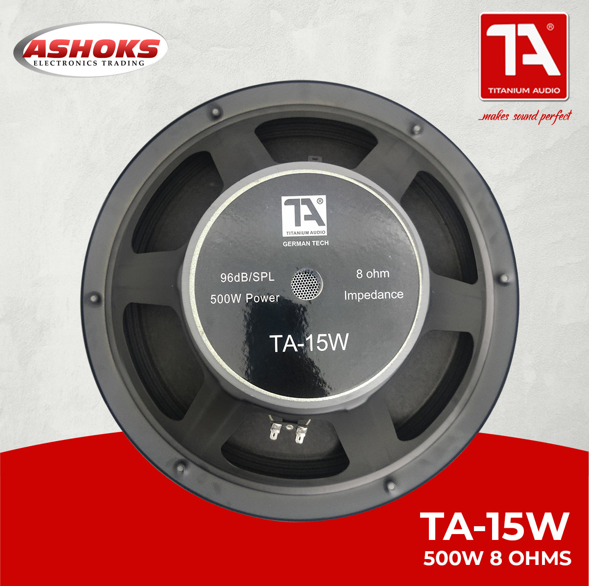 Titanium Audio TA 15W Speaker 15 inch 500W Woofer Speaker