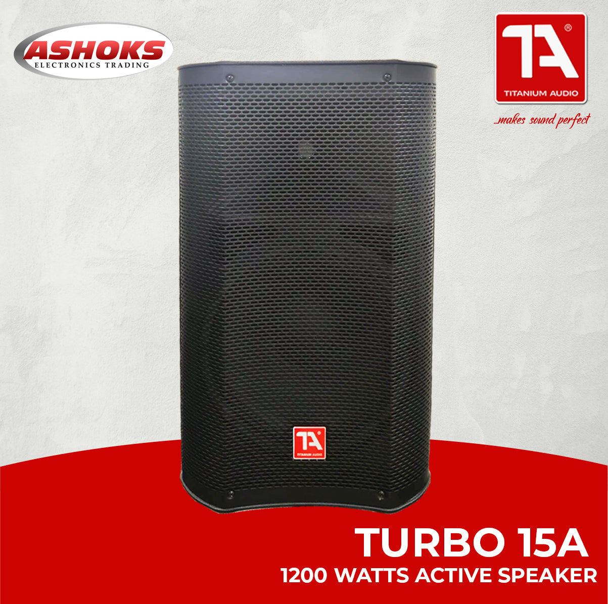 Titanium Audio Turbo15A 1200W Speaker Plastic Cabinet Active Speaker