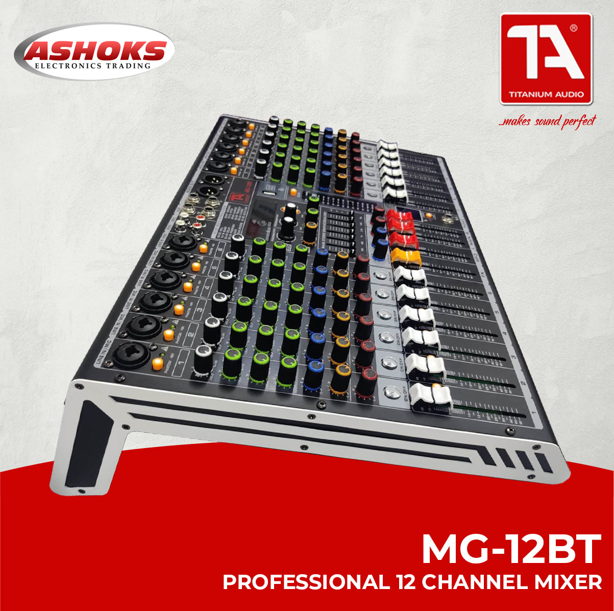 Titanium Audio MG-12BT Mixer Professional 6 Channel Mixer 32-BIT DSP Effects Mixer