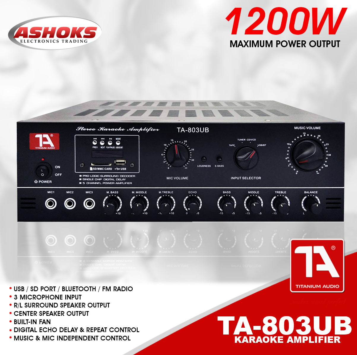 Titanium Audio TA 803UB Amplifier / Bluetooth, USB, SD Port