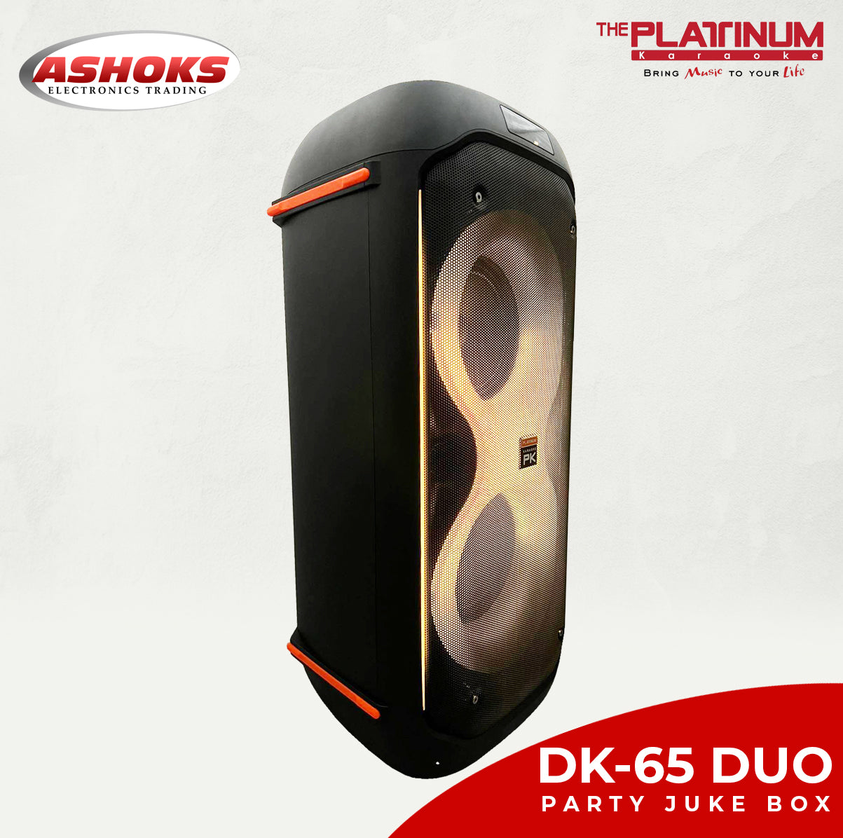 Platinum Karaoke DK 65 Duo Party Jukebox Karaoke and Music Speaker Karaoke Built-in Bluetooth