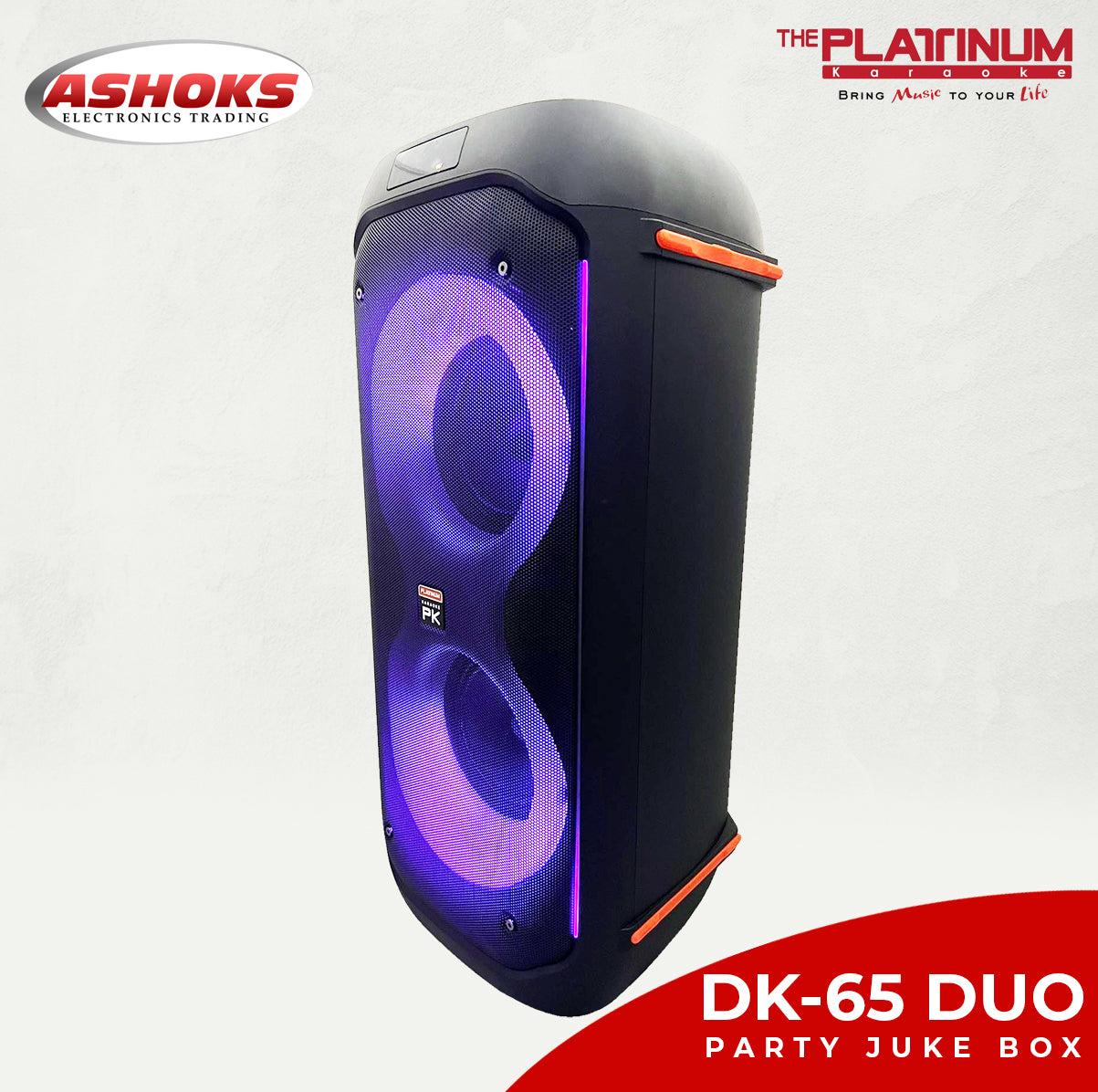 Platinum Karaoke DK 65 Duo Party Jukebox Karaoke and Music Speaker Karaoke Built-in Bluetooth