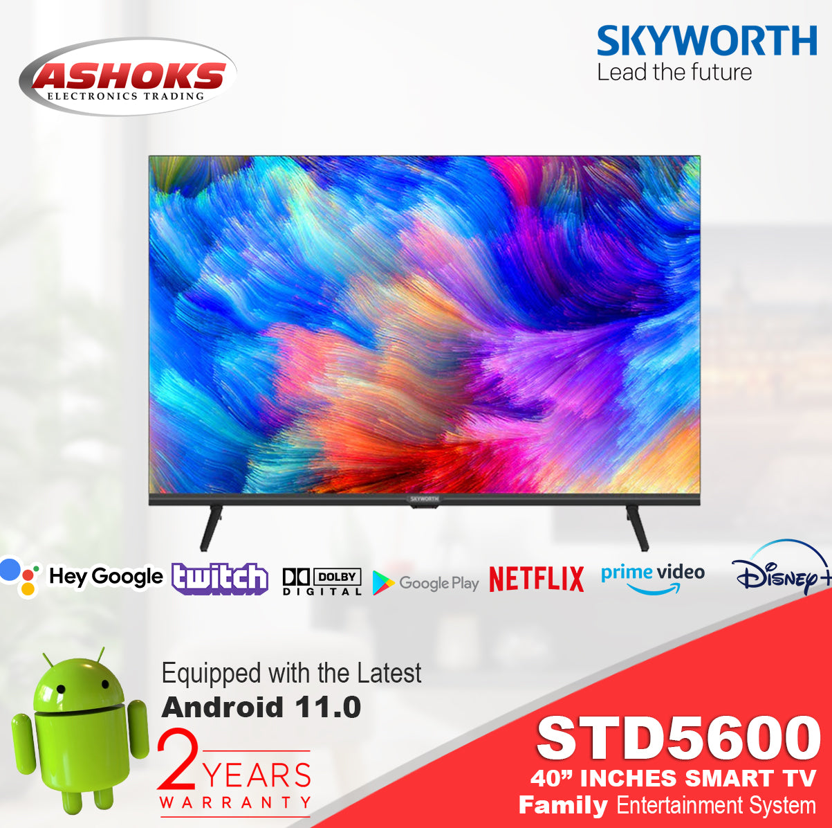 Skyworth 40STD5600 Android Smart TV / 40 inch / Android 11 / free wall bracket