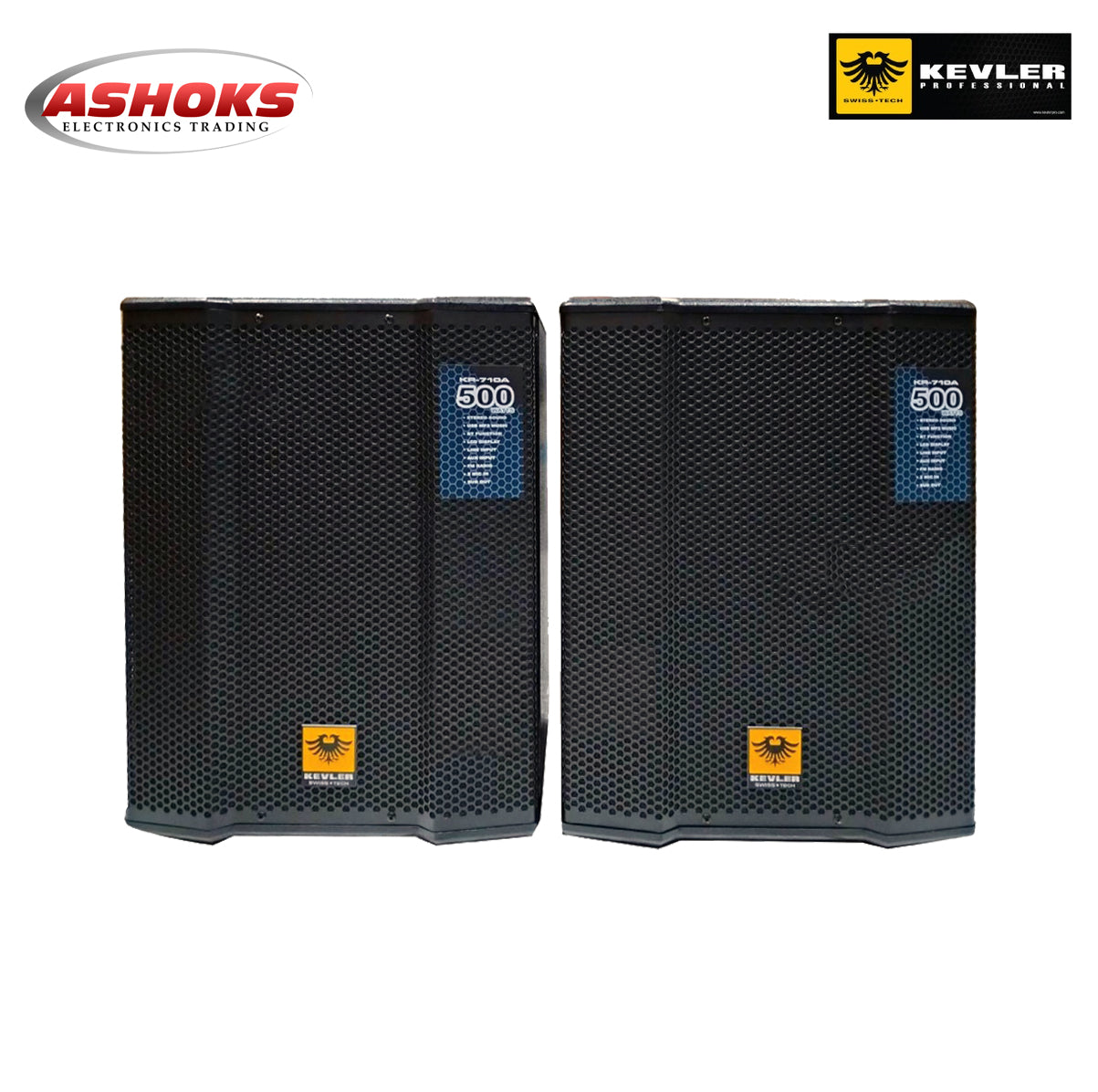 Kevler KR 710A Speaker Pair / 3 way Bass Reflex / 10 inch Active Speaker (Sold as PAIR)