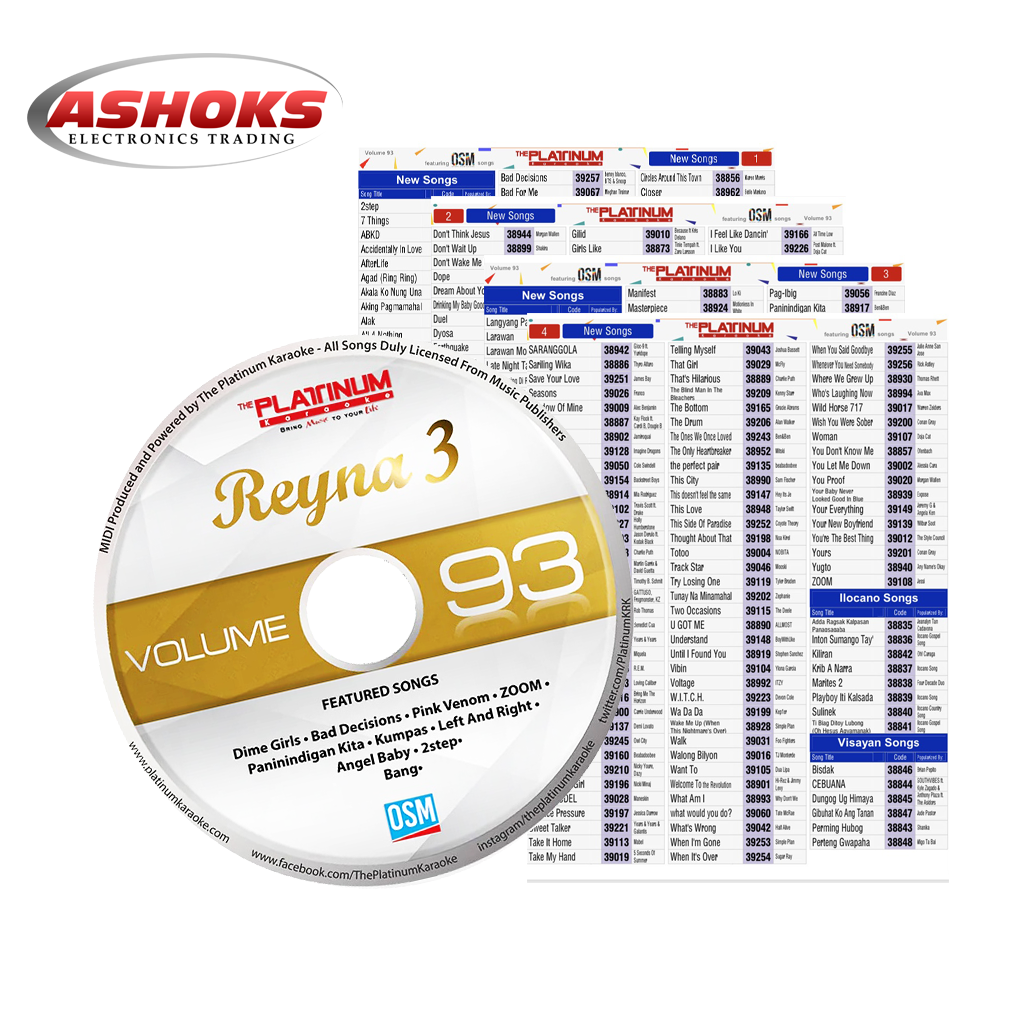 Platinum Karaoke Reyna 3 and Reyna 4 CD with Additional song list / CD and Additional Song list