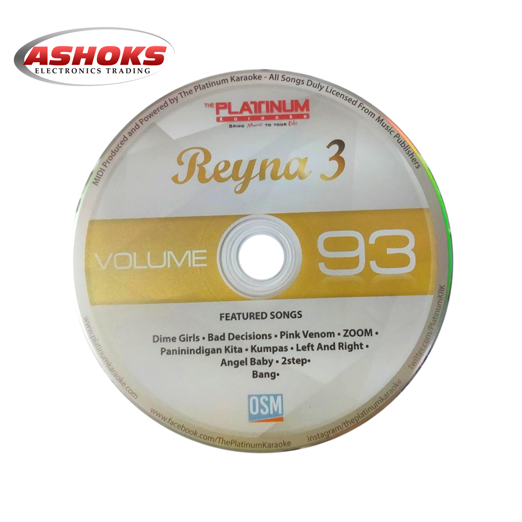 Platinum Karaoke Reyna 3 and Reyna 4 CD with Additional song list / CD and Additional Song list