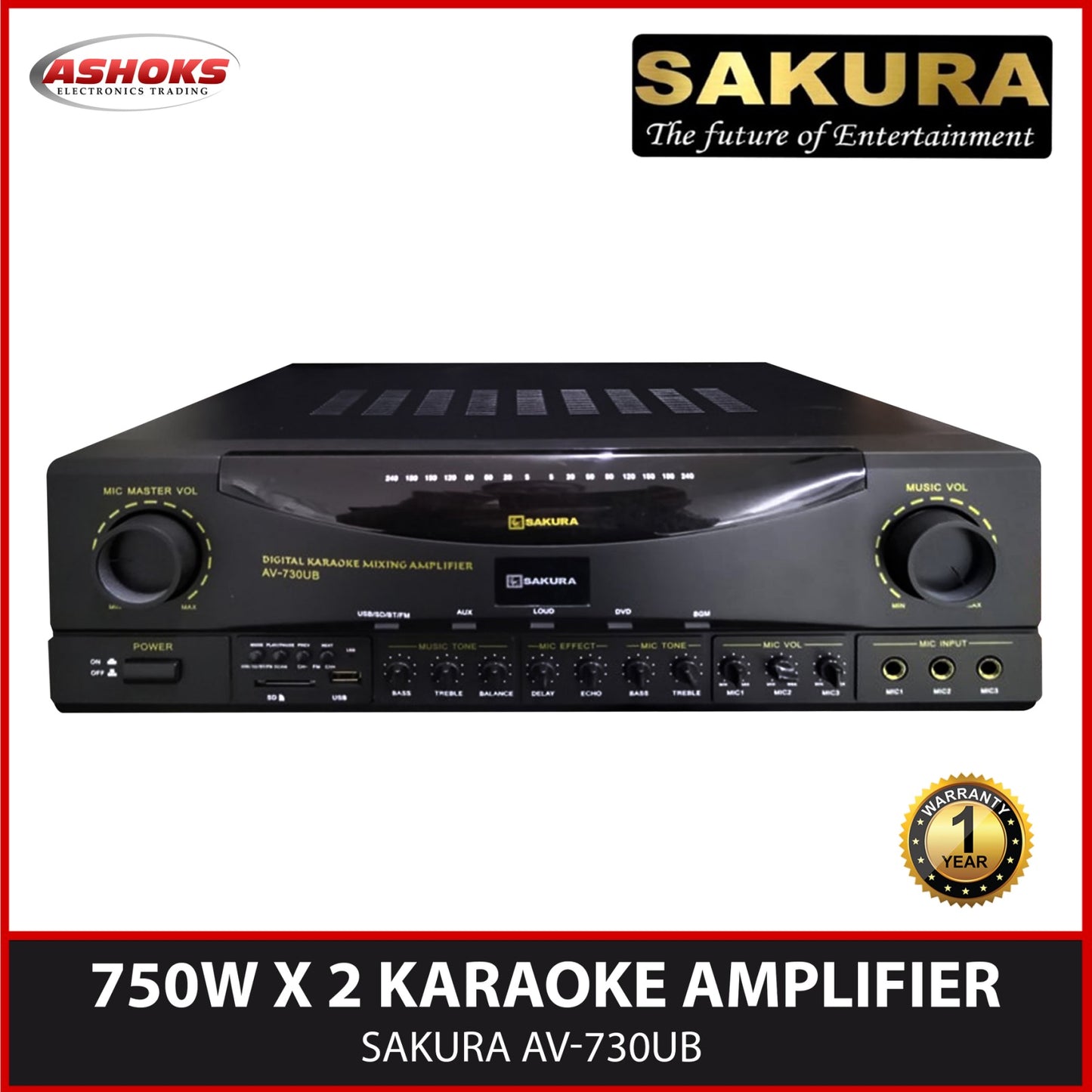 Sakura AV 730UB  USB SD MP3 FM BLUETOOTH / Sakura Amplifier