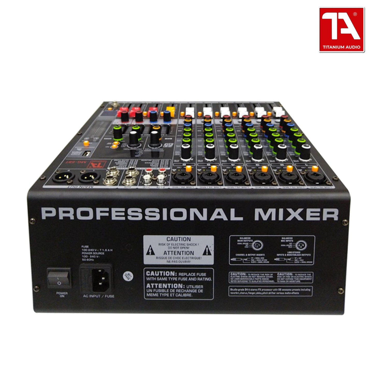 Titanium Audio MG-6BT Mixer / Professional 6 Channel Mixer / 32-BIT DSP Effects