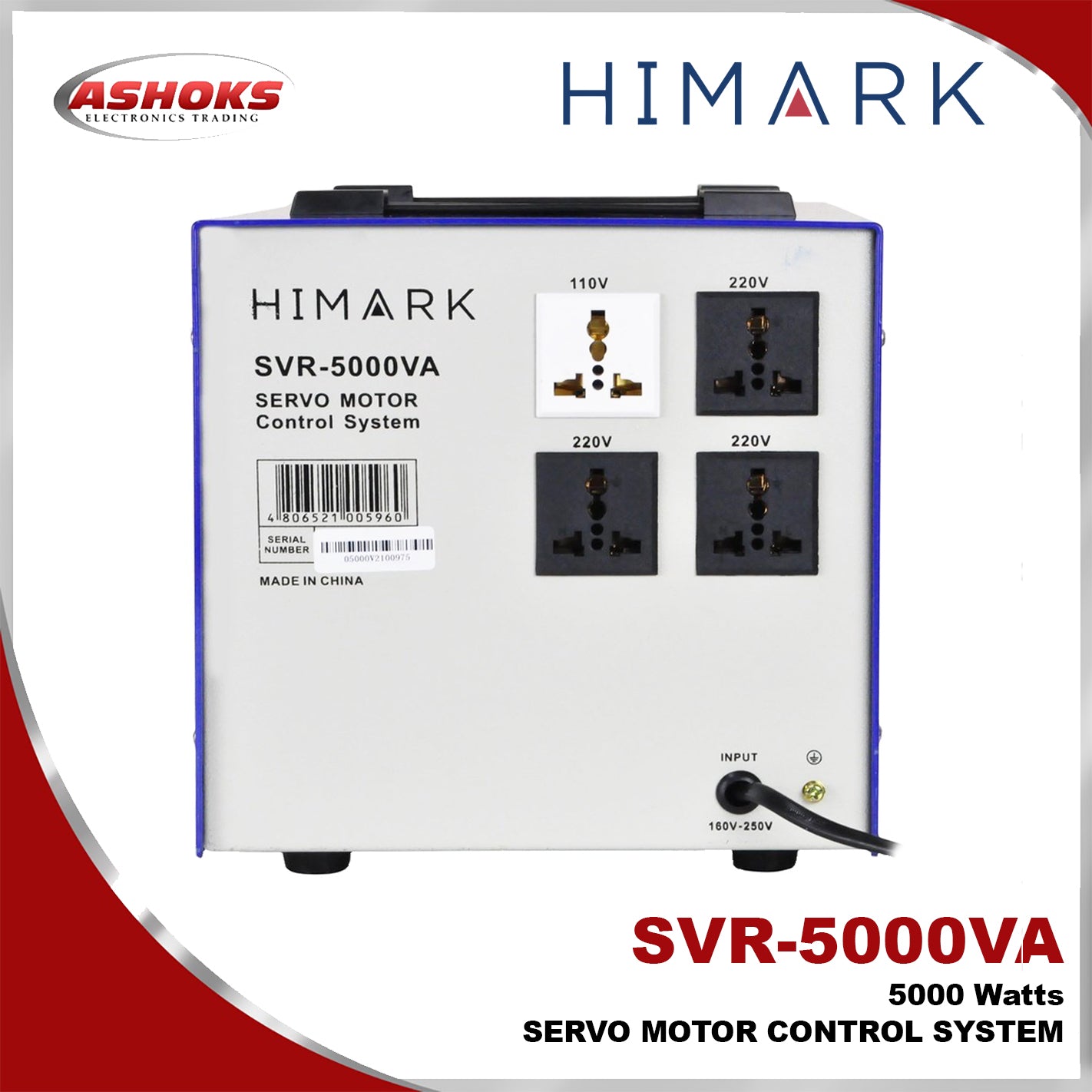 Himark SVR 5000VA AVR / 5000W / Servo Motor type / Automatic Voltage Regulator