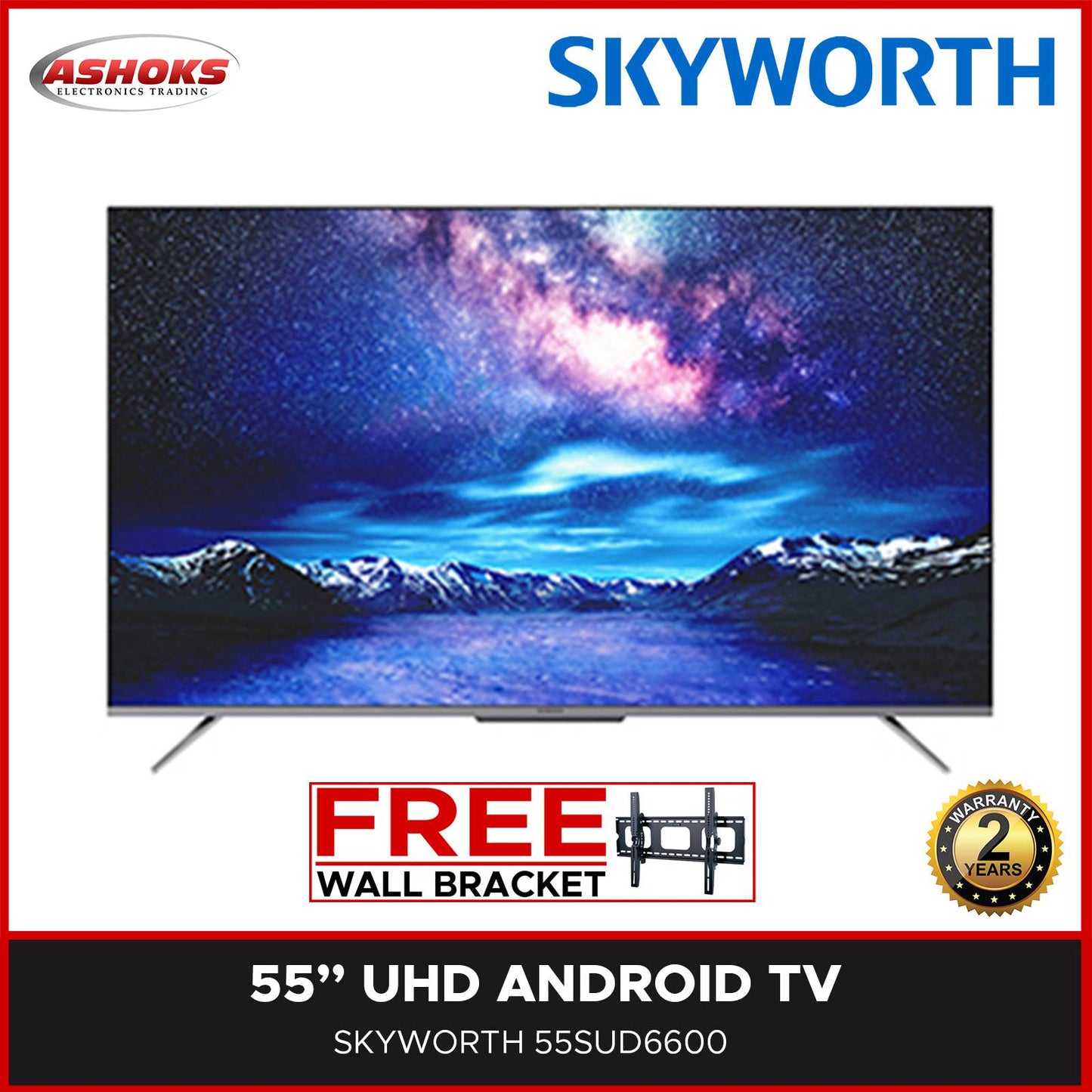 Skyworth 55SUD6600 55 inch  Smart Android LED TV / 4K Android TV