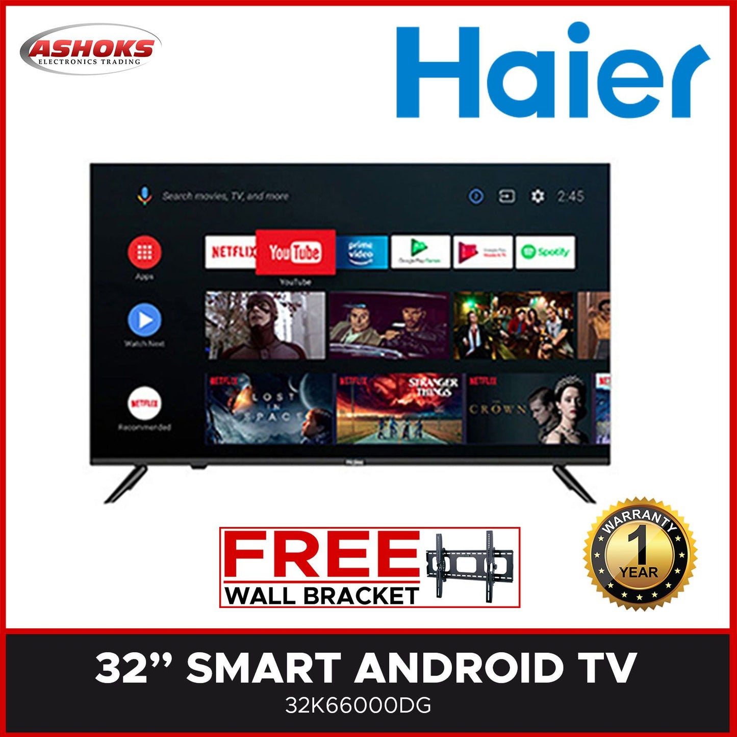 Haier H32K66DG 32 inch Smart Android Led TV