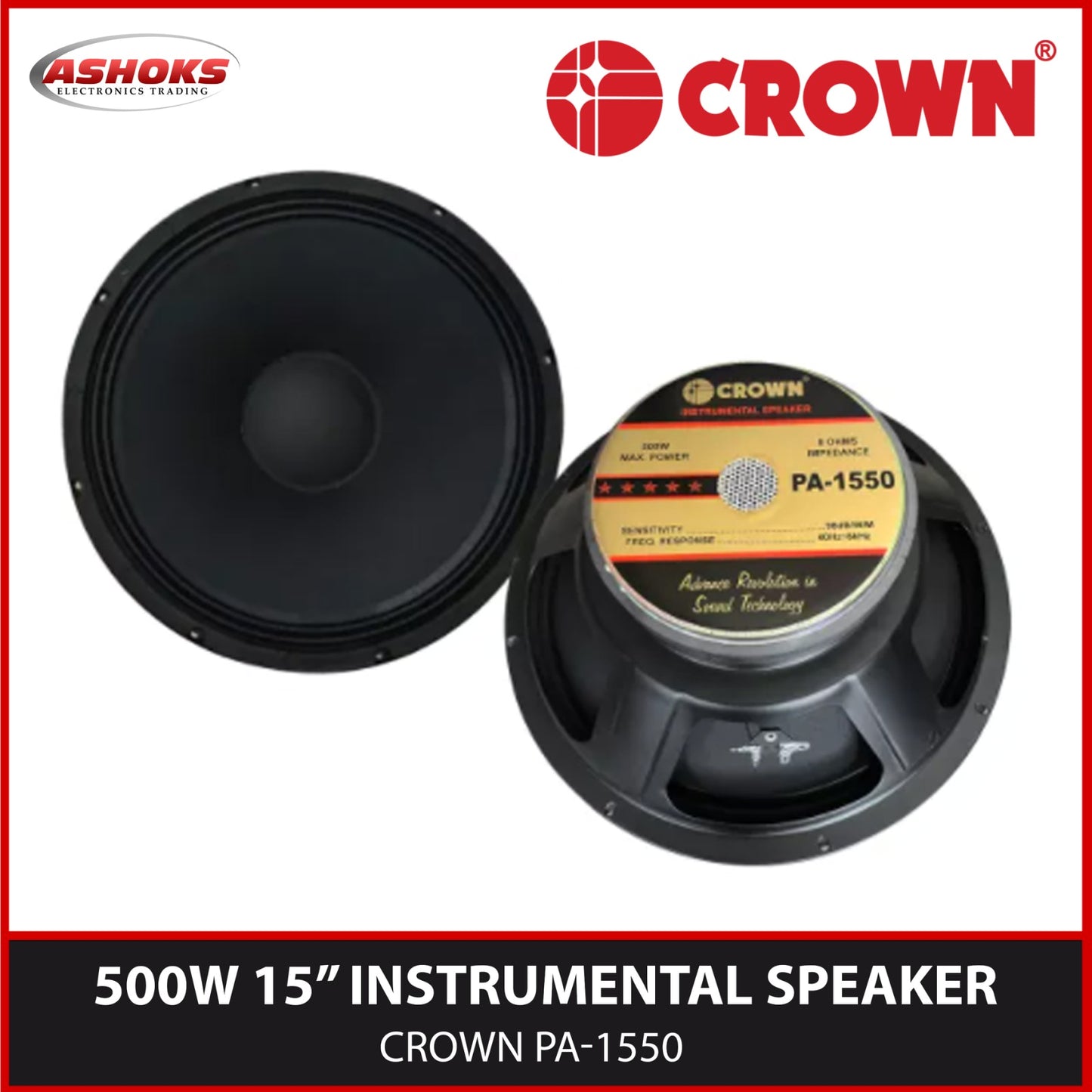 Crown PA 1550 15 Inches 500W Instrumental Speaker