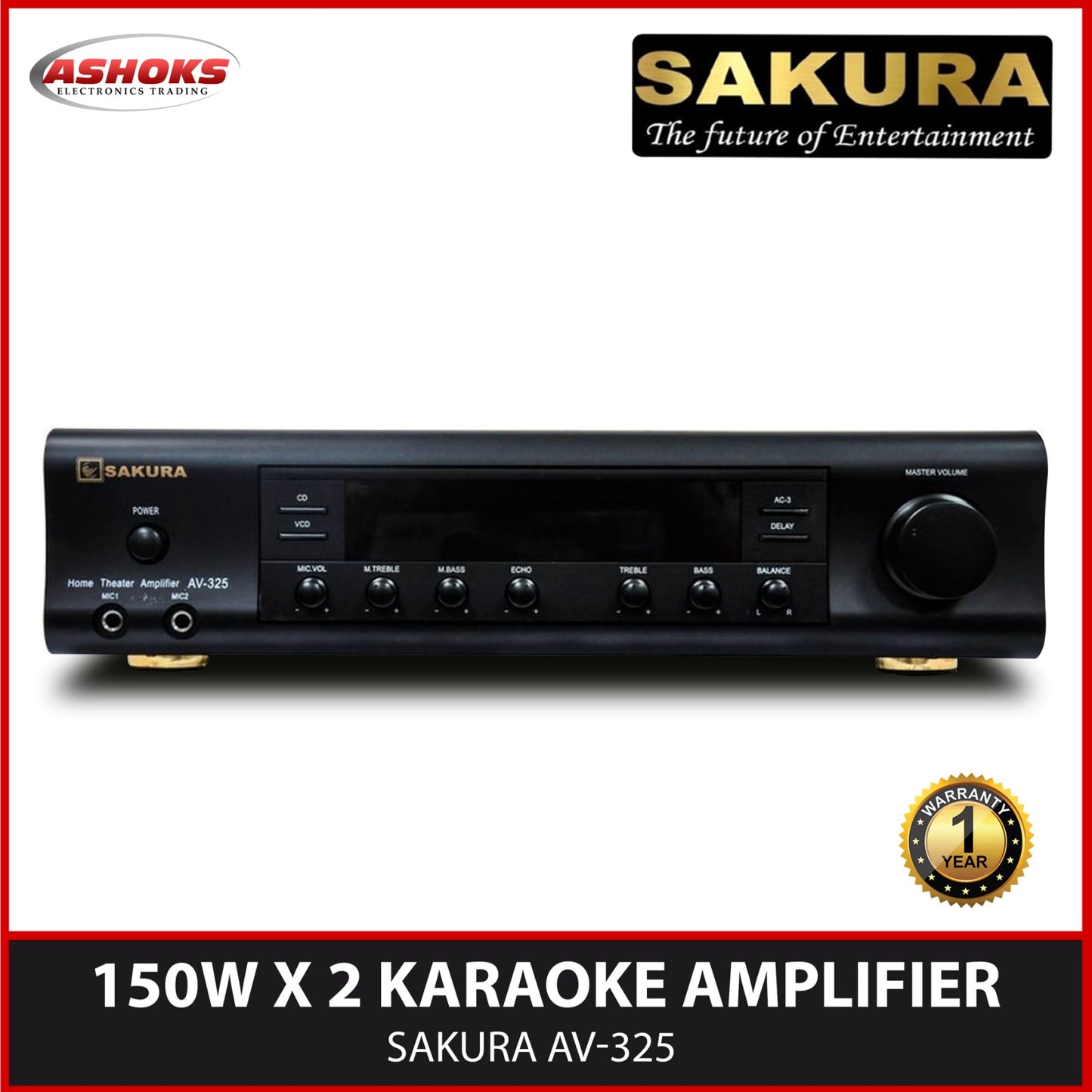 Sakura AV 325 Karaoke Amplifier  150w x 2