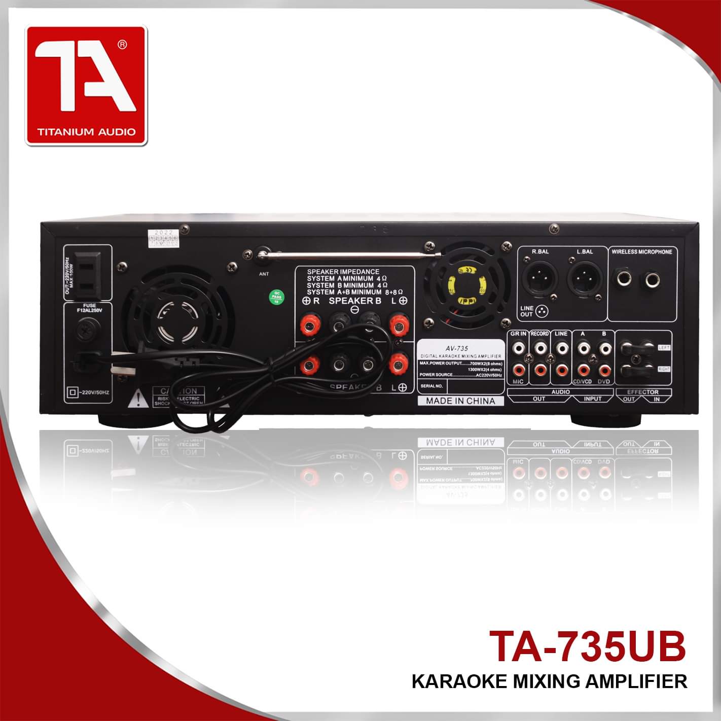 Titanium Audio TA-735UB Amplifier 700W x 2 Karaoke Mixing