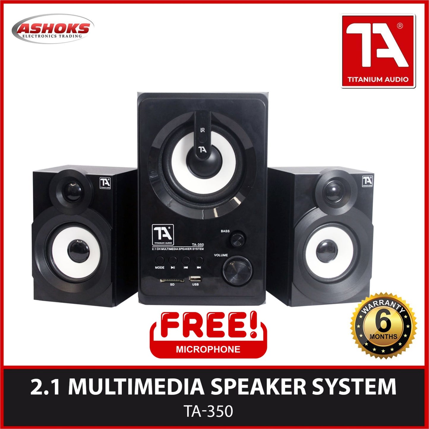 TA 350 2.1 MULTIMEDIA SPEAKER SYSTEM Built in Subwoofer