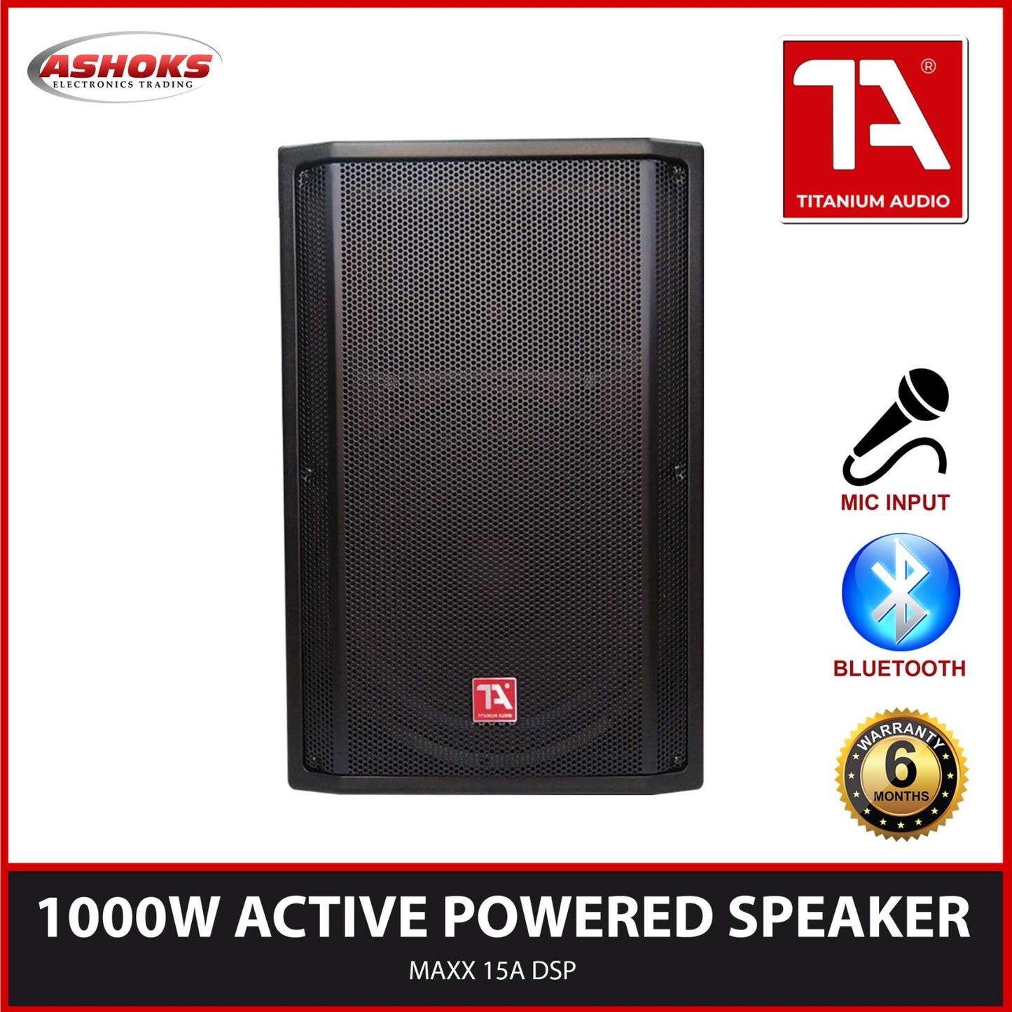 Titanium Audio Maxx 15A DSP 1000wW 15 inch Active Speaker.