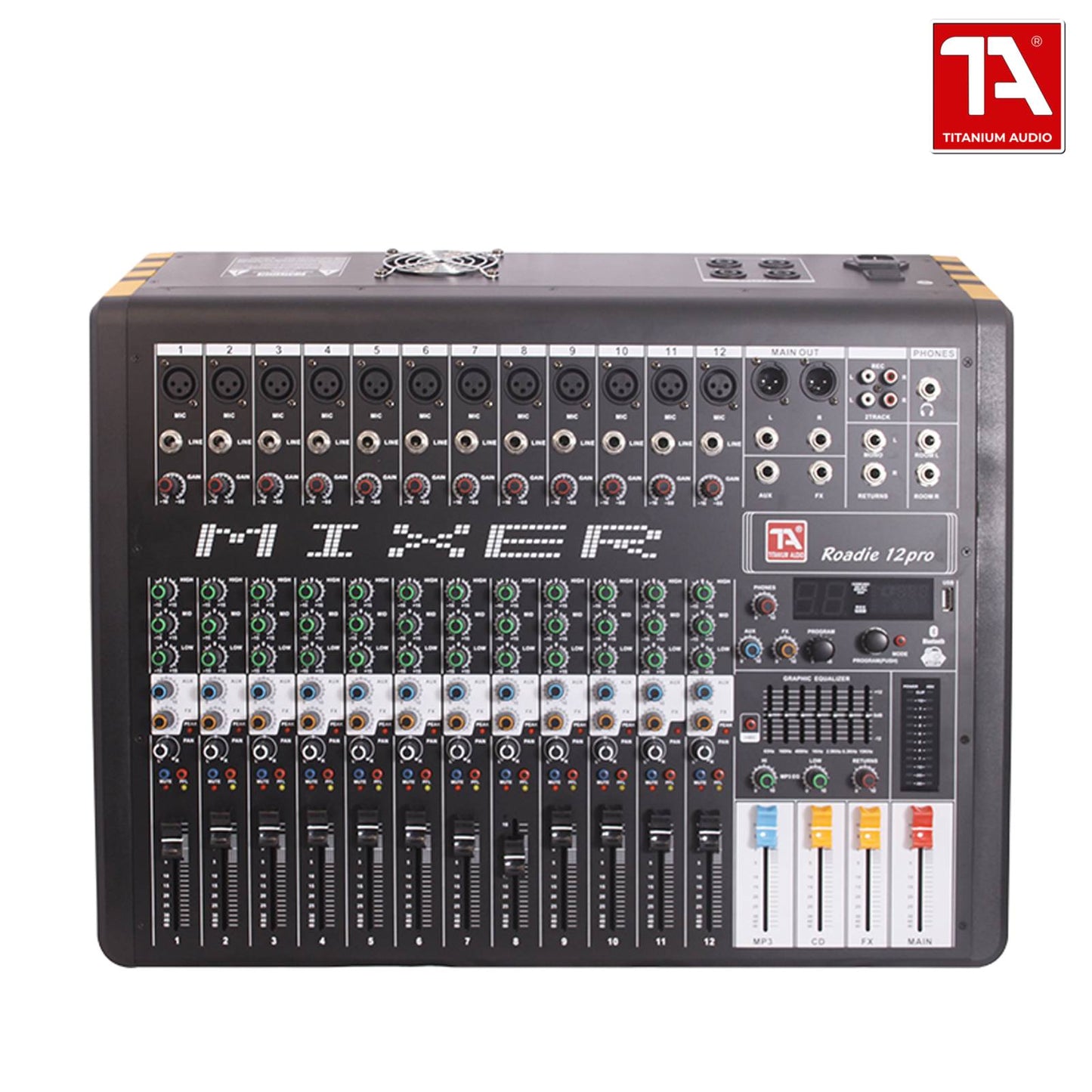 Titanium Audio Roadie 12Pro  Curve 12 Channel Powered Mixer / Powered Mixer / with Bluetooth  32BIT EFFECTS