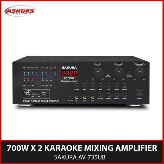 Sakura AV 735UB Amplifier / 700W X 2 / Karaoke Mixing Amplifier /