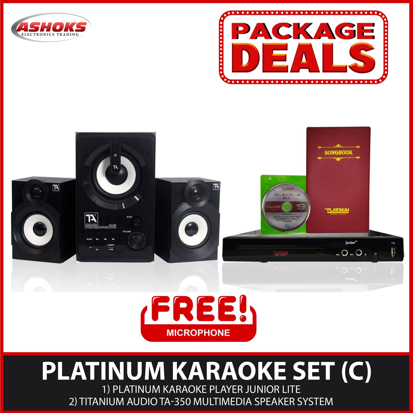 Platinum Karaoke KS 5 Junior Lite w/  TA-350 Multimedia Speaker System (SET C)