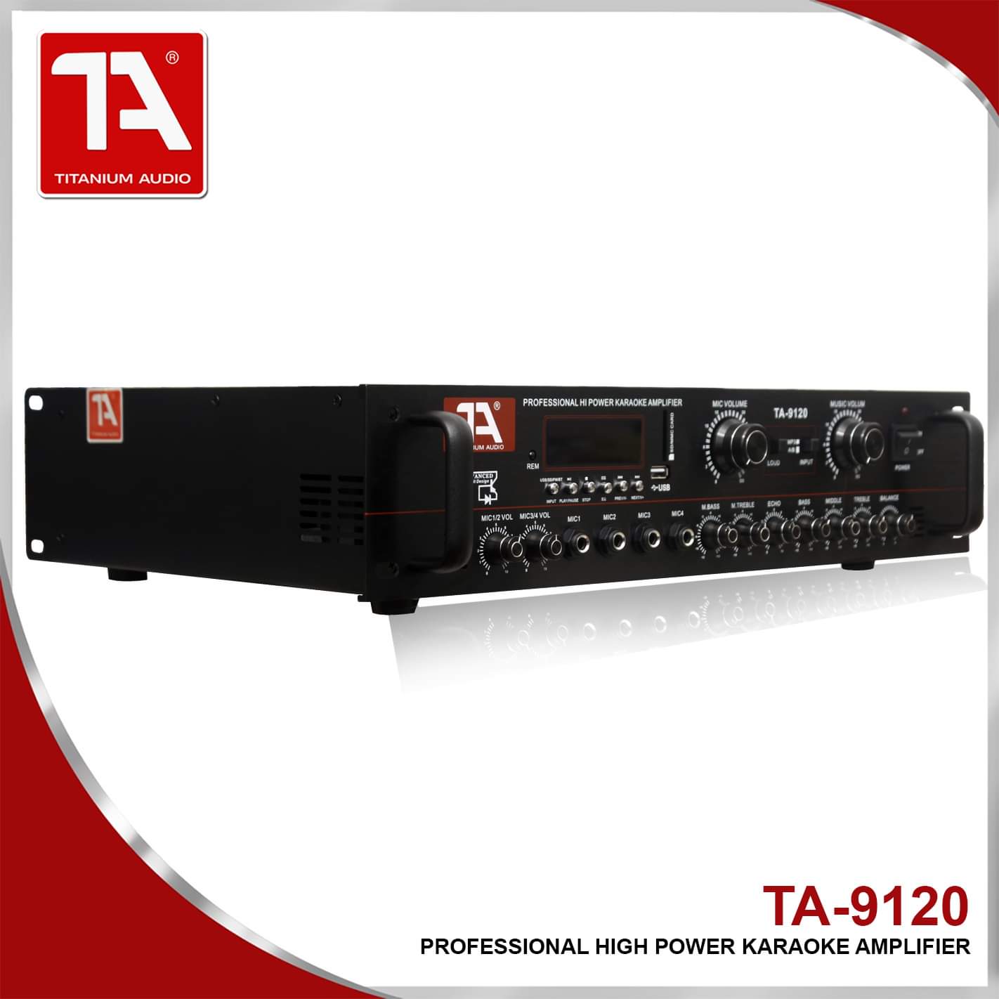 Titanium Audio TA-9120 Amplifier 1800W Professional High Power Karaoke Amplifier