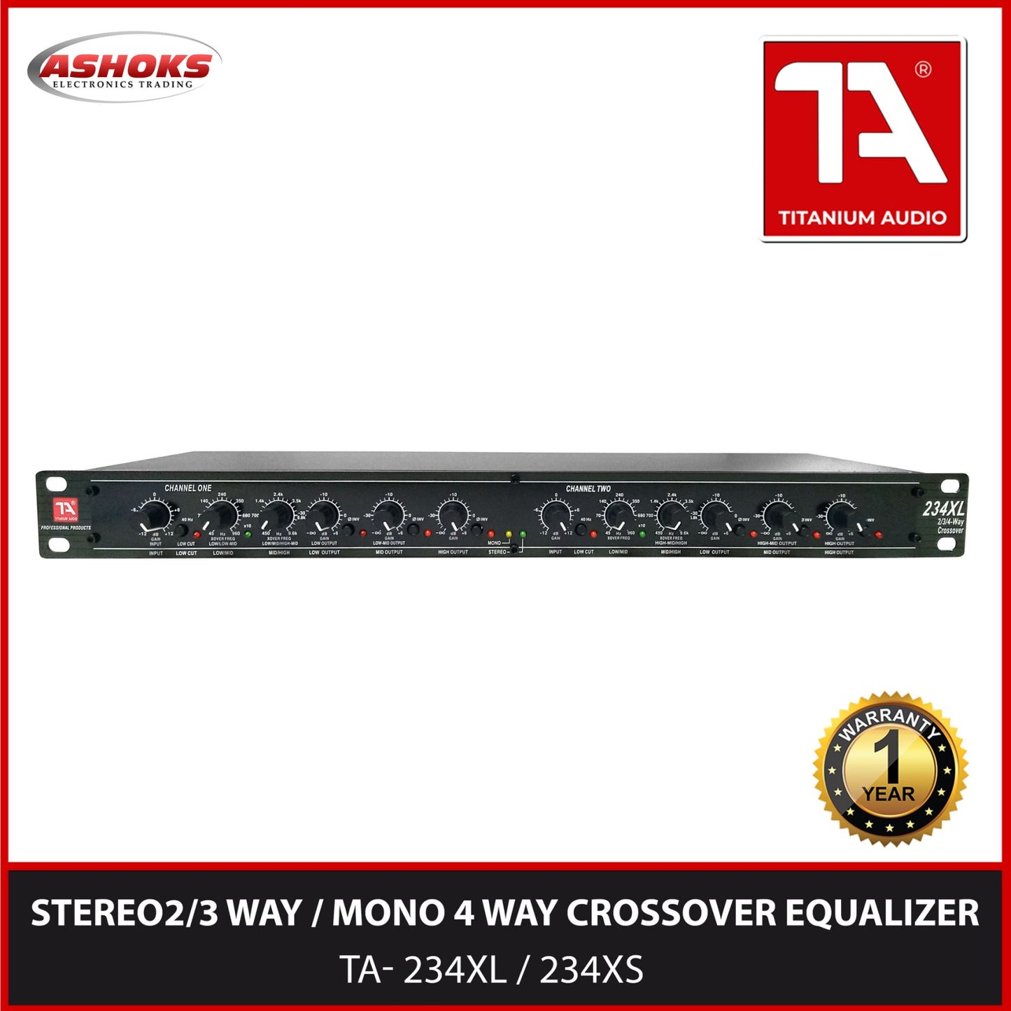 Titanium Audio TA 234XL Stereo 2/3 Way / Mono 4 Way Crossover  234XL