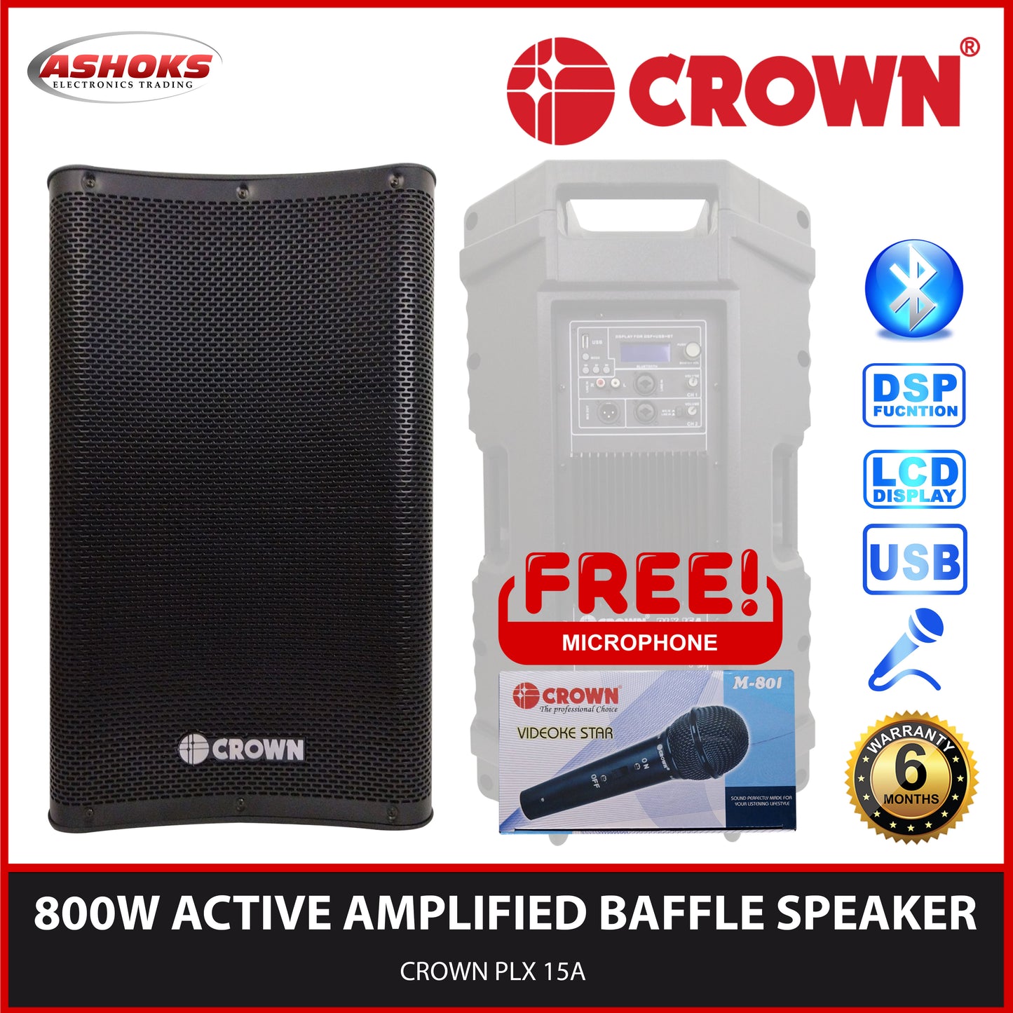 Crown PLX 15A Amplified Baffle Speaker