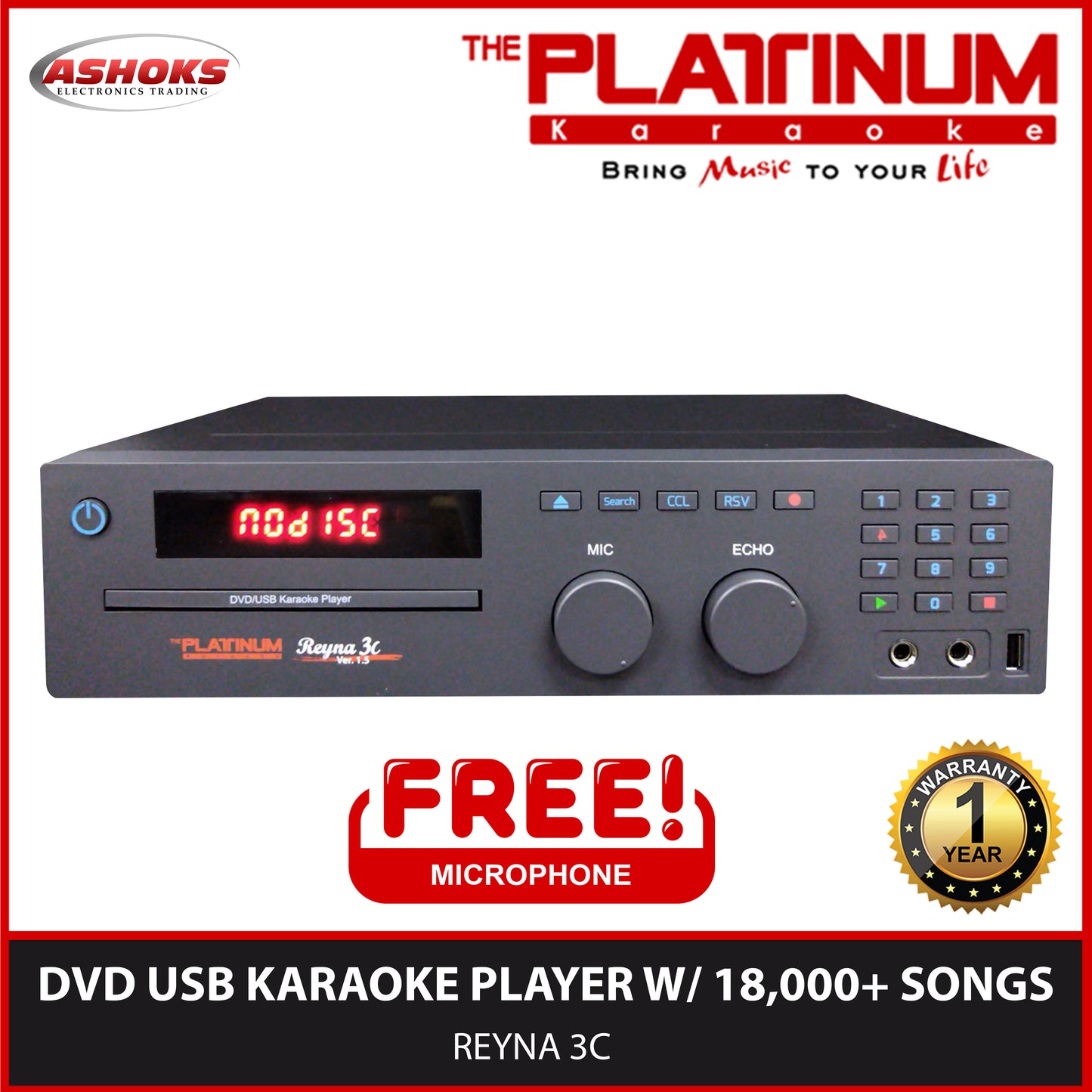 Platinum Karaoke Reyna 3C W/ 18,000++ Songs