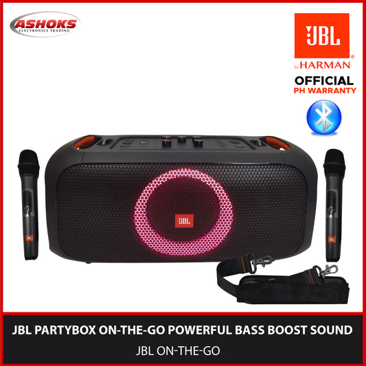 JBL Party Box On the Go Speaker / Portable party speaker with built-in lights and wireless mic / JBL
