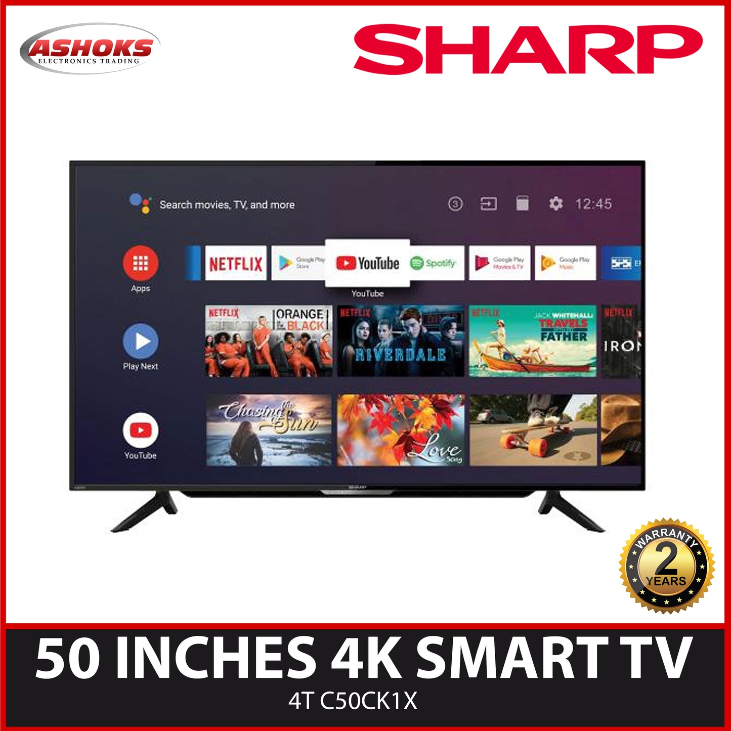 Sharp 4T C50CK1X Smart Android TV 50 inch 4K TV