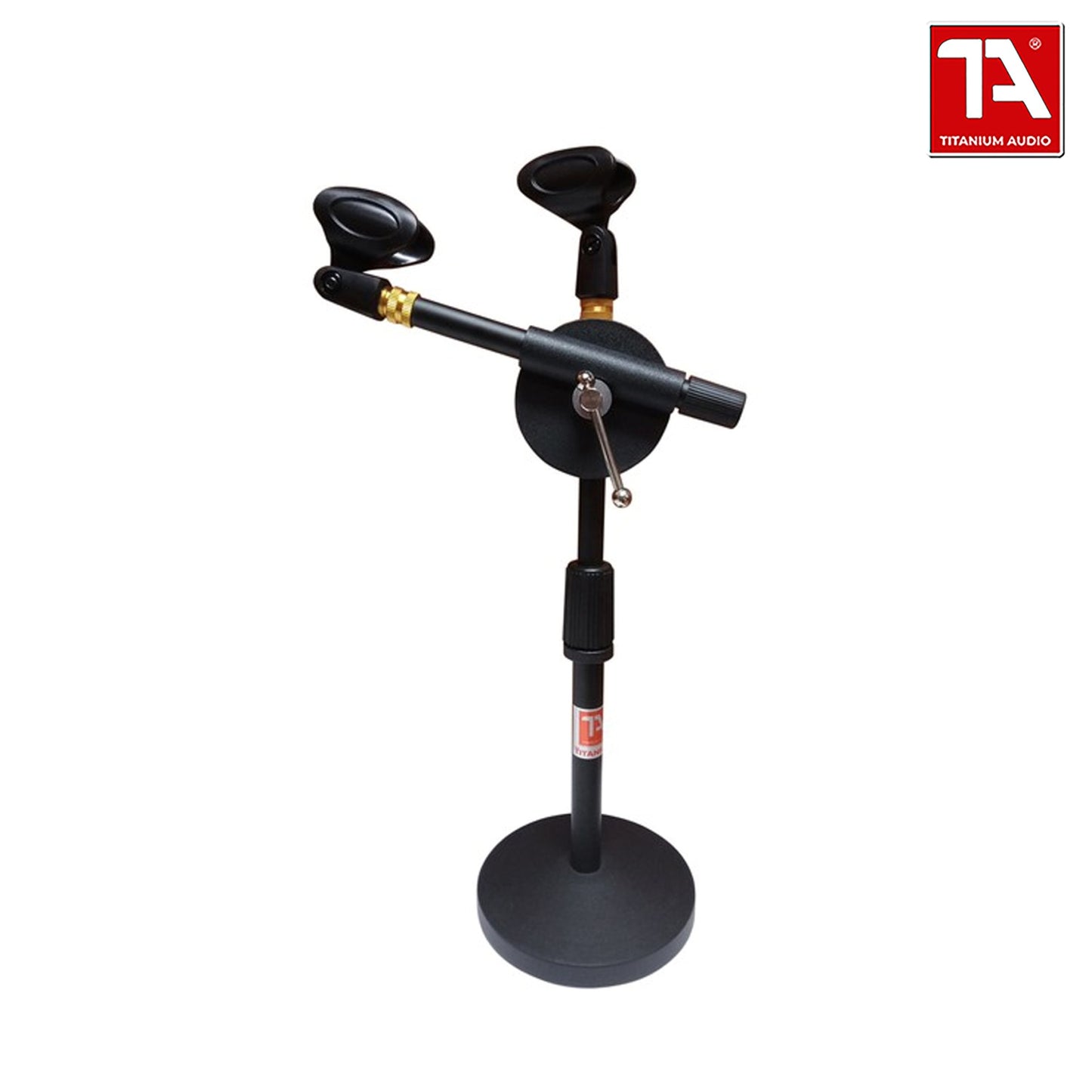 Titanium Audio TA 22 / Adjustable Desk Mic Stand with 2 Mic Holder / Microphone Stand