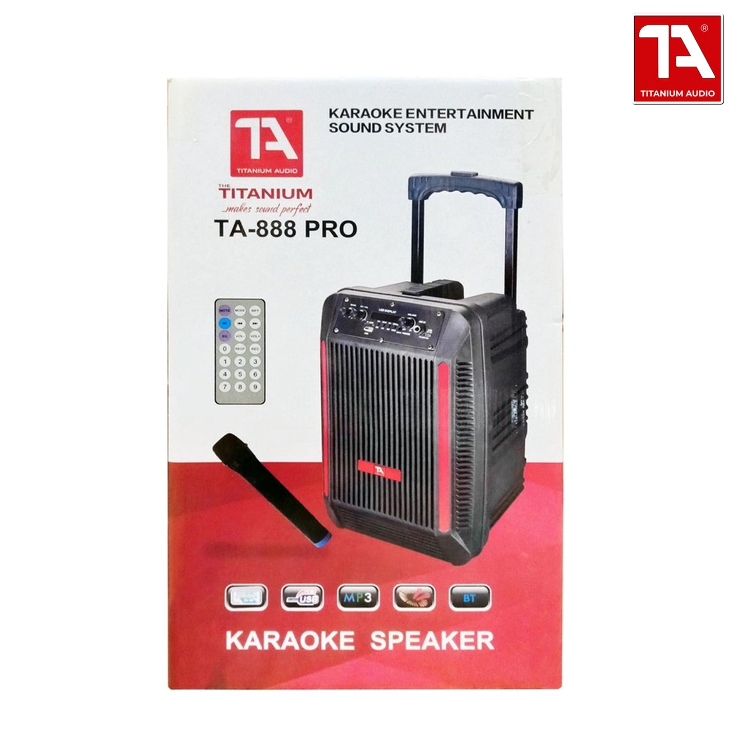 Titanium Audio TA 888 Pro 300W Portable Trolley Spealer / with Wireless Microphone