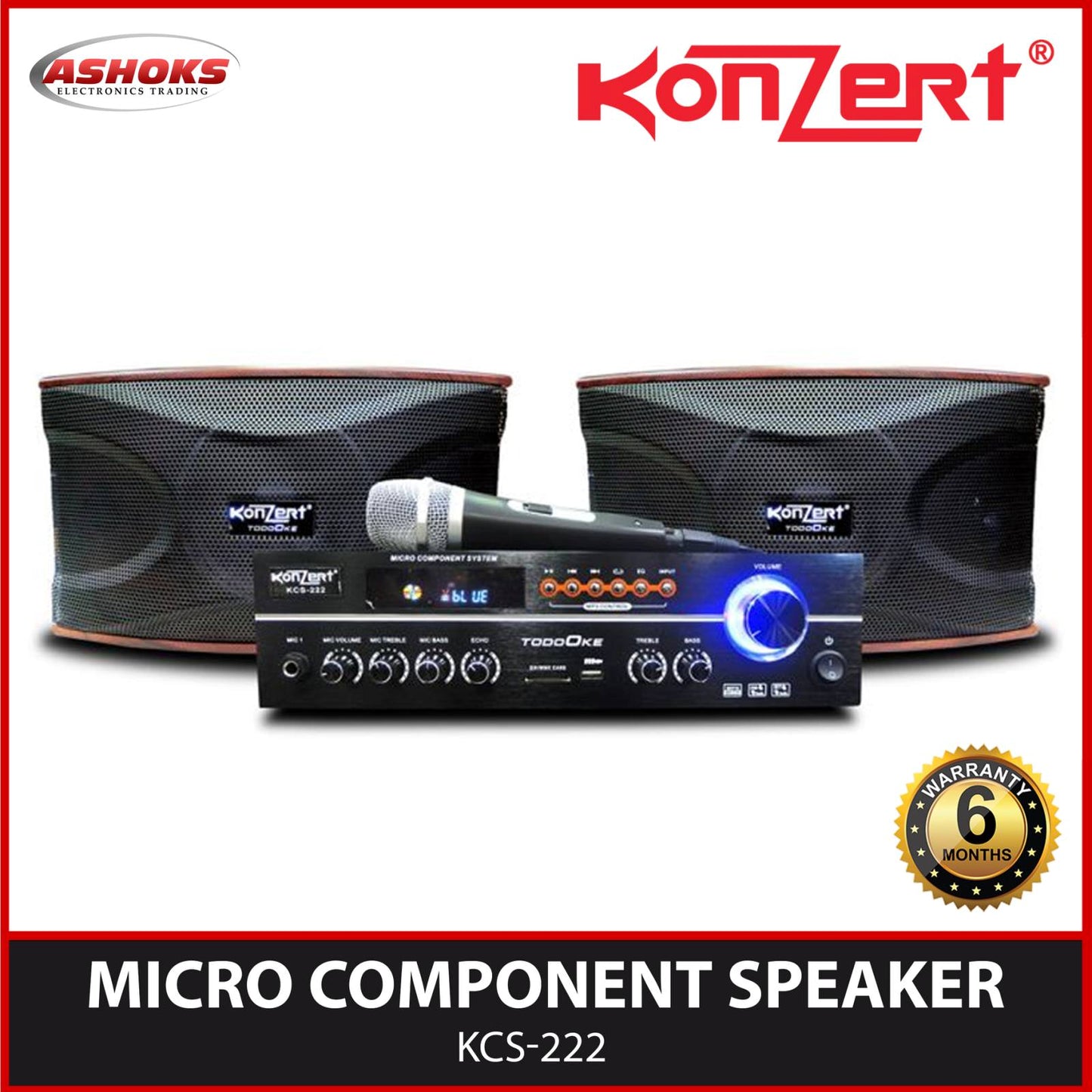 Konzert KCS 222 Amplifier with Speaker Component set / Karaoke Speaker