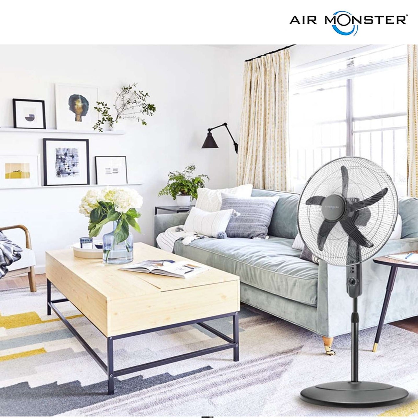 Air Monster 20 inch 3 Speed  Industrial Stand Fan (AM-15593)