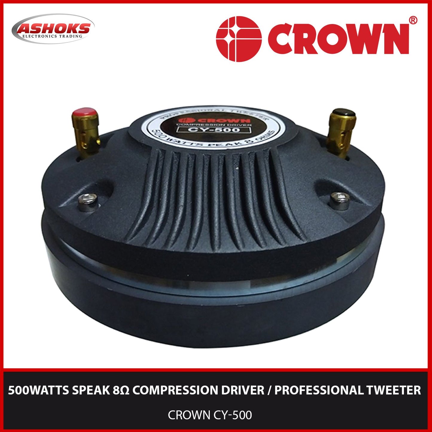 Crown CY 500 Compression Driver Unit / Professional Tweeter 500watts Peak 8Ω / Crown CY 500