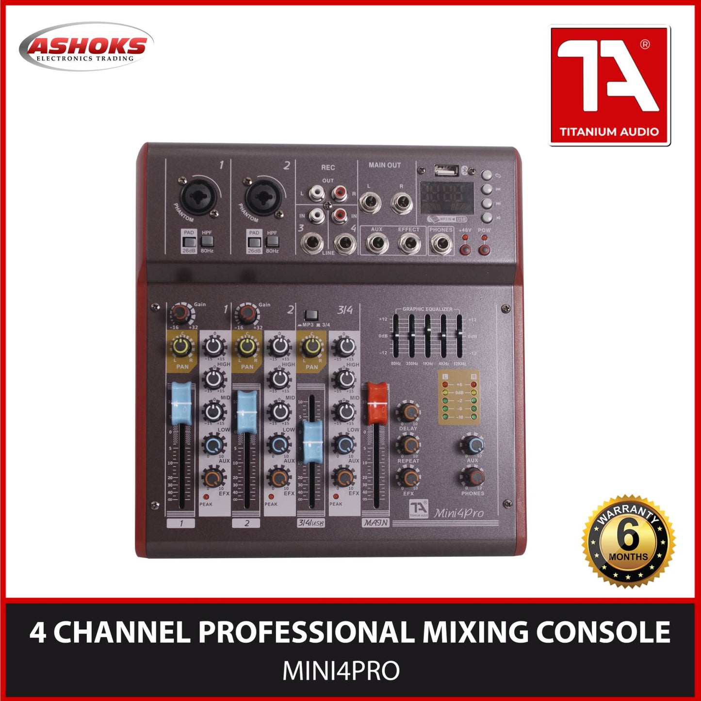 Titanium Audio Mini 4 Pro Professional Mixing Console / Audio Mixer