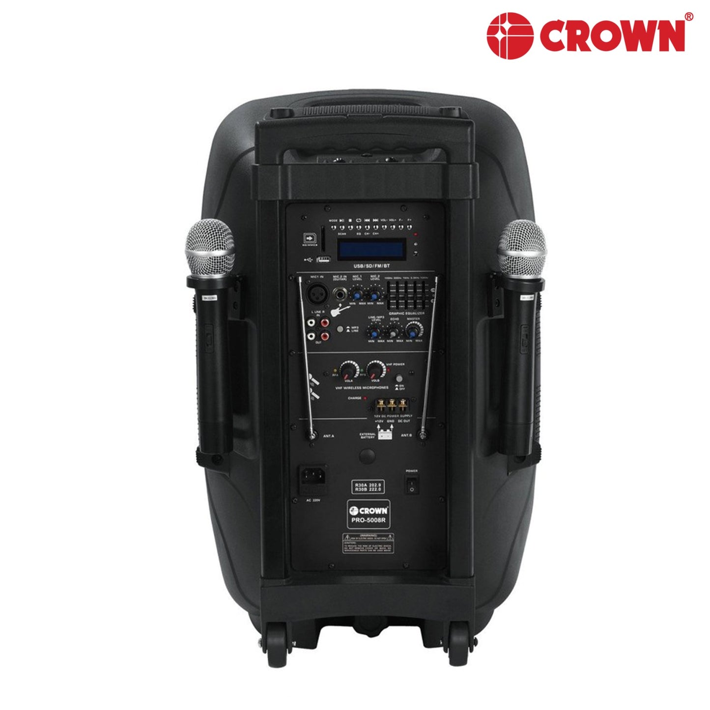 Crown PRO 5008R Plus 15 inches 2 Way 450W / Portable Trolley Speaker