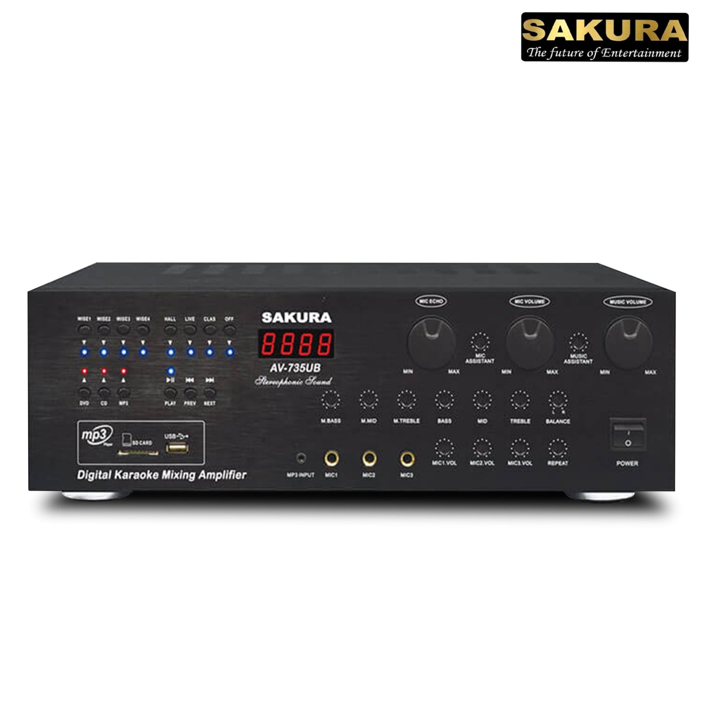 Sakura AV 735UB Amplifier / 700W X 2 / Karaoke Mixing Amplifier /