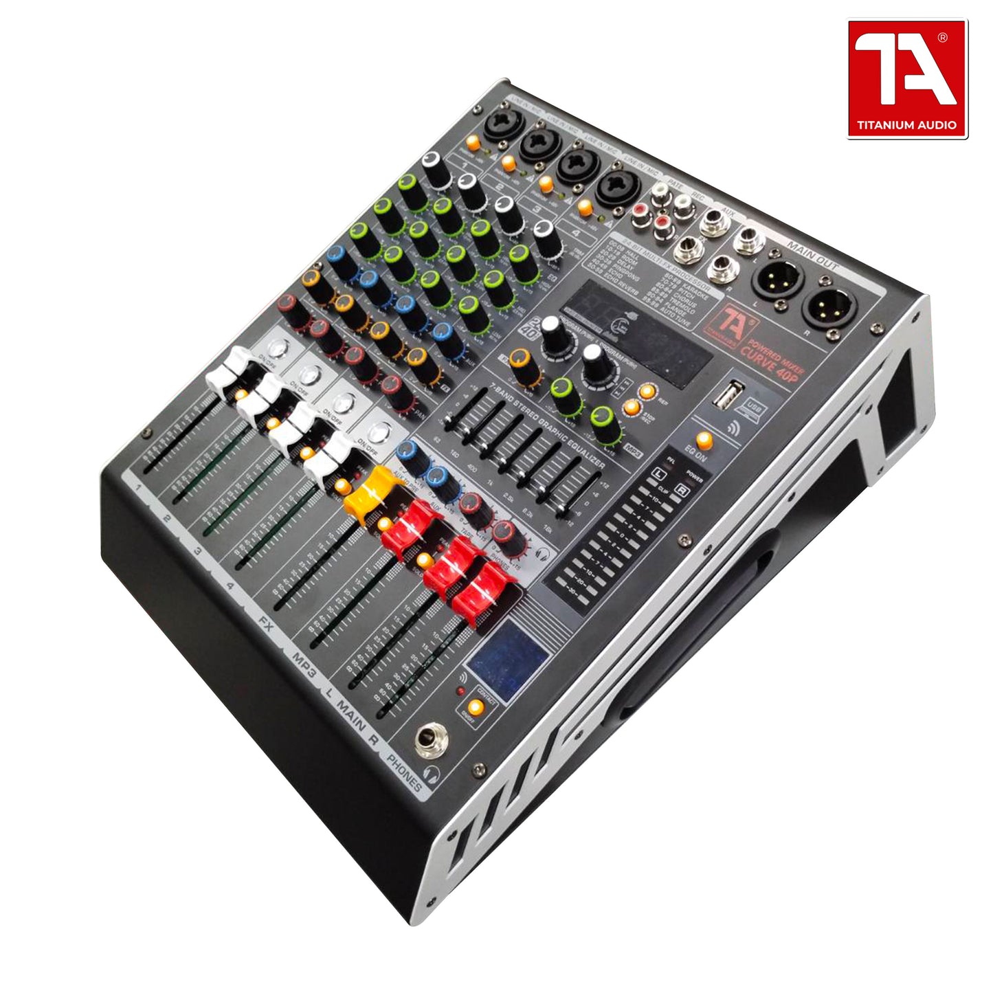 Titanium Audio Powered Mixer Curved 40P / USB, Aux, Bluetooth / 350W RMS