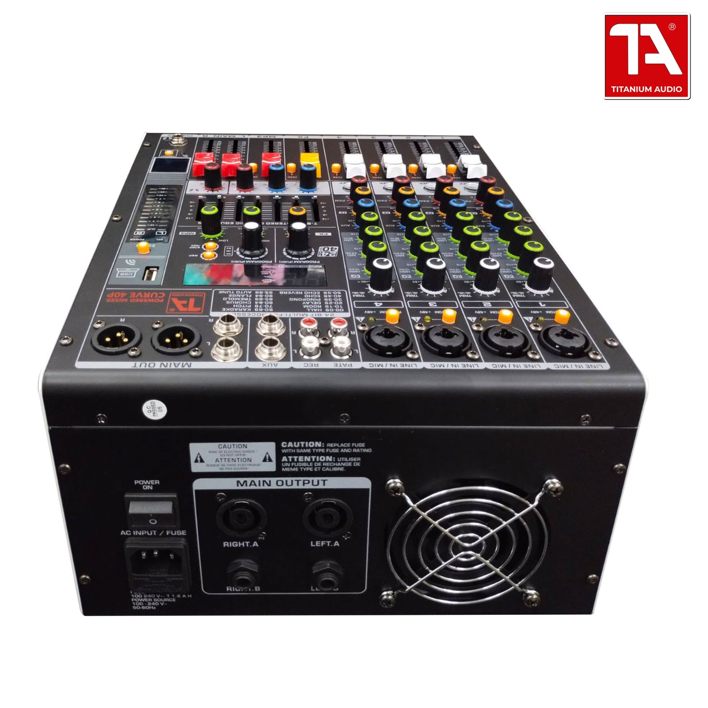 Titanium Audio Powered Mixer Curved 40P / USB, Aux, Bluetooth / 350W RMS